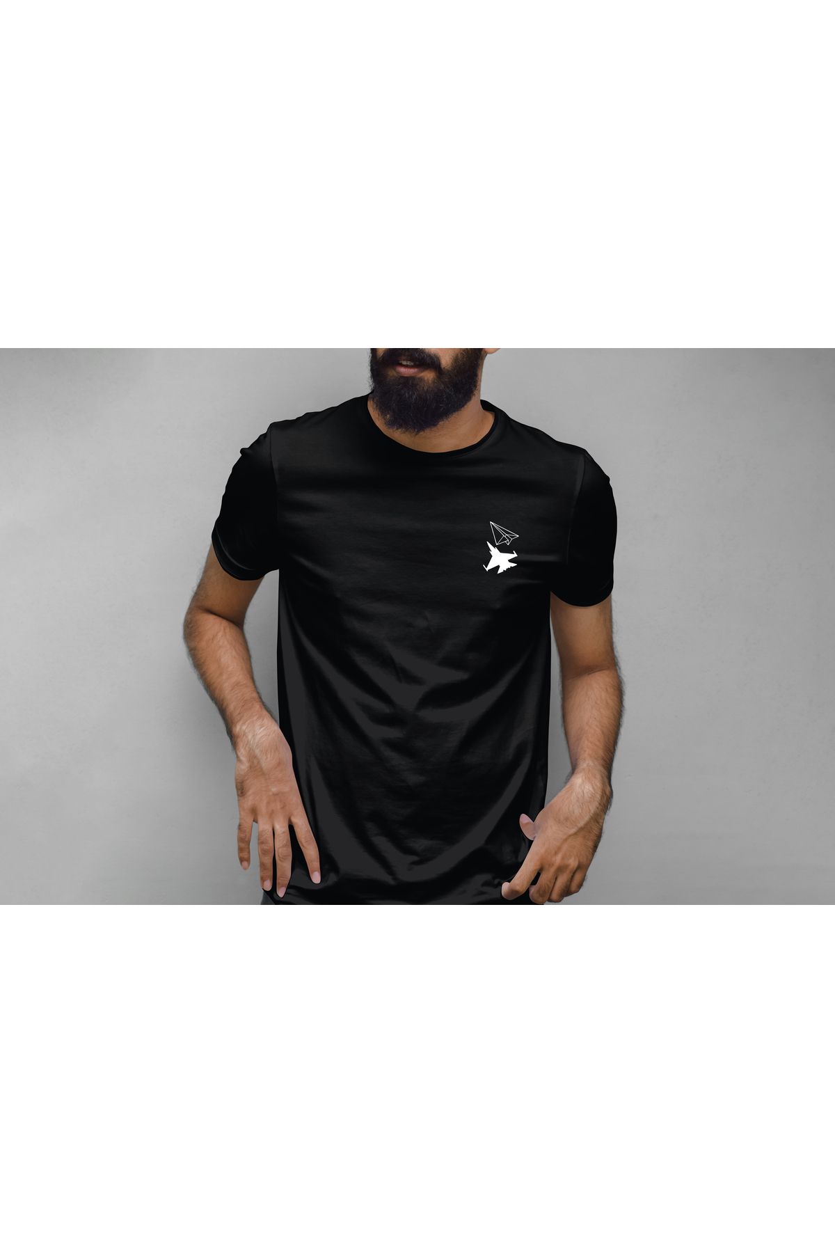 YEACHY Unisex Flying Uçak Maket Baskılı T-Shirt
