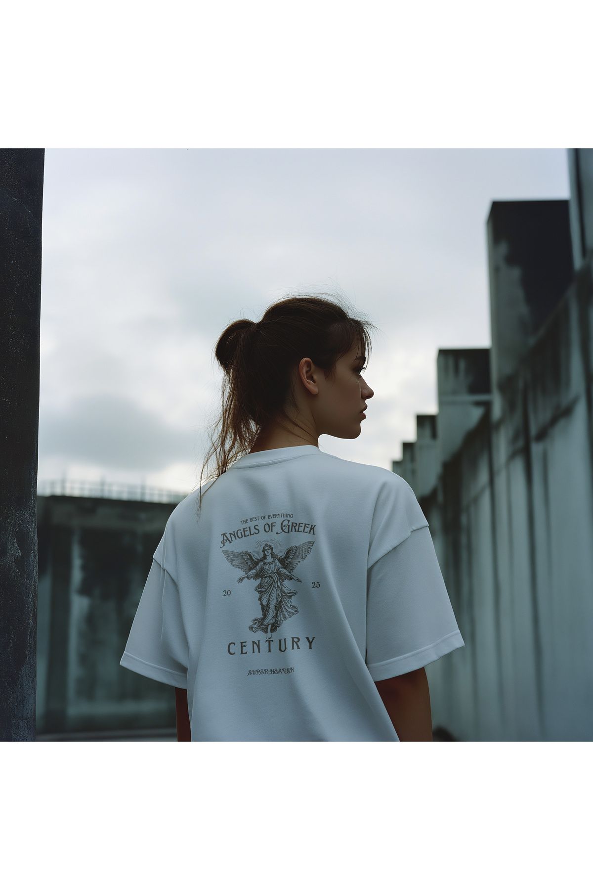 Superheaven Beyaz Oversize Tişört