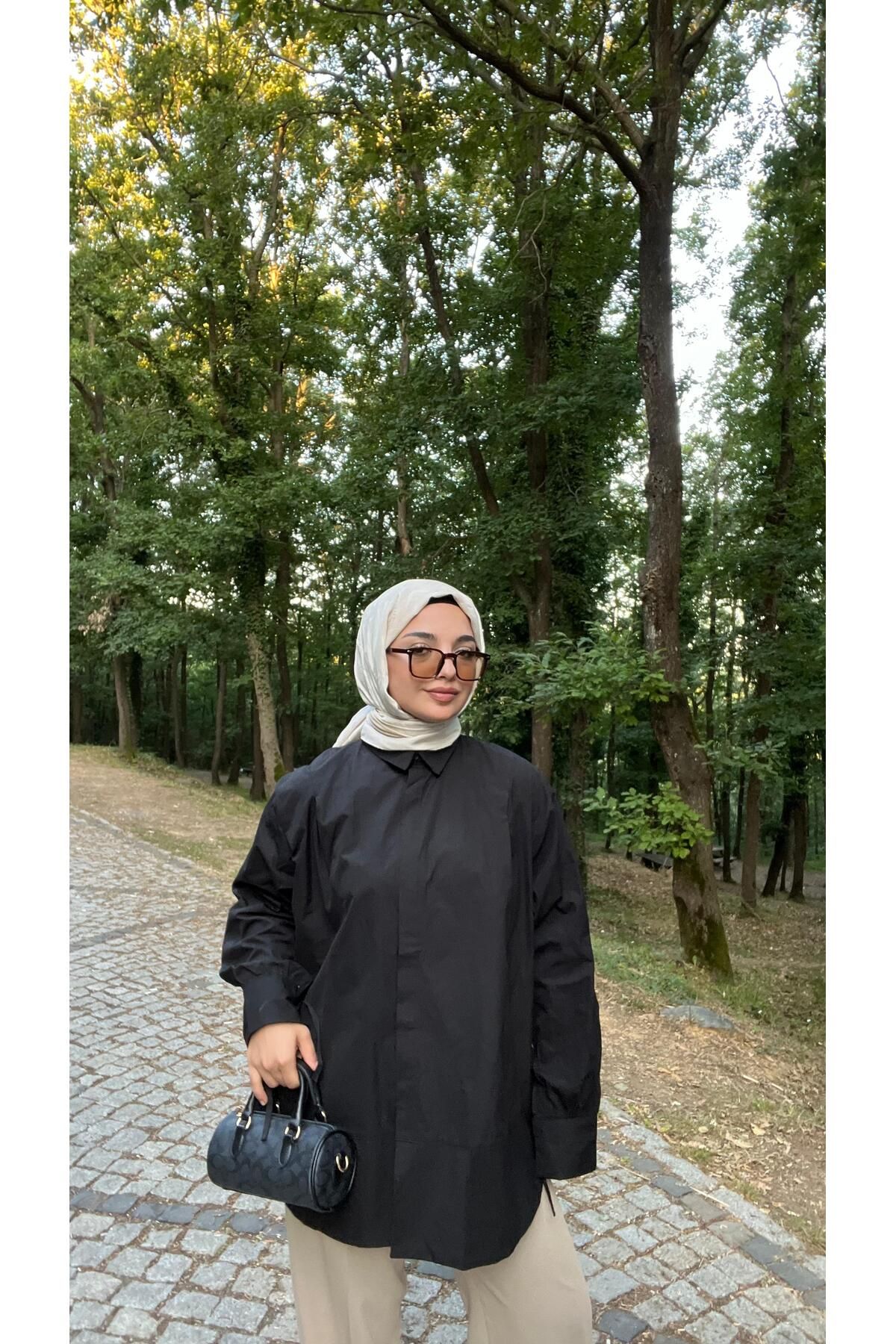 lamina Poplin Kolu Biyeli Gömlek