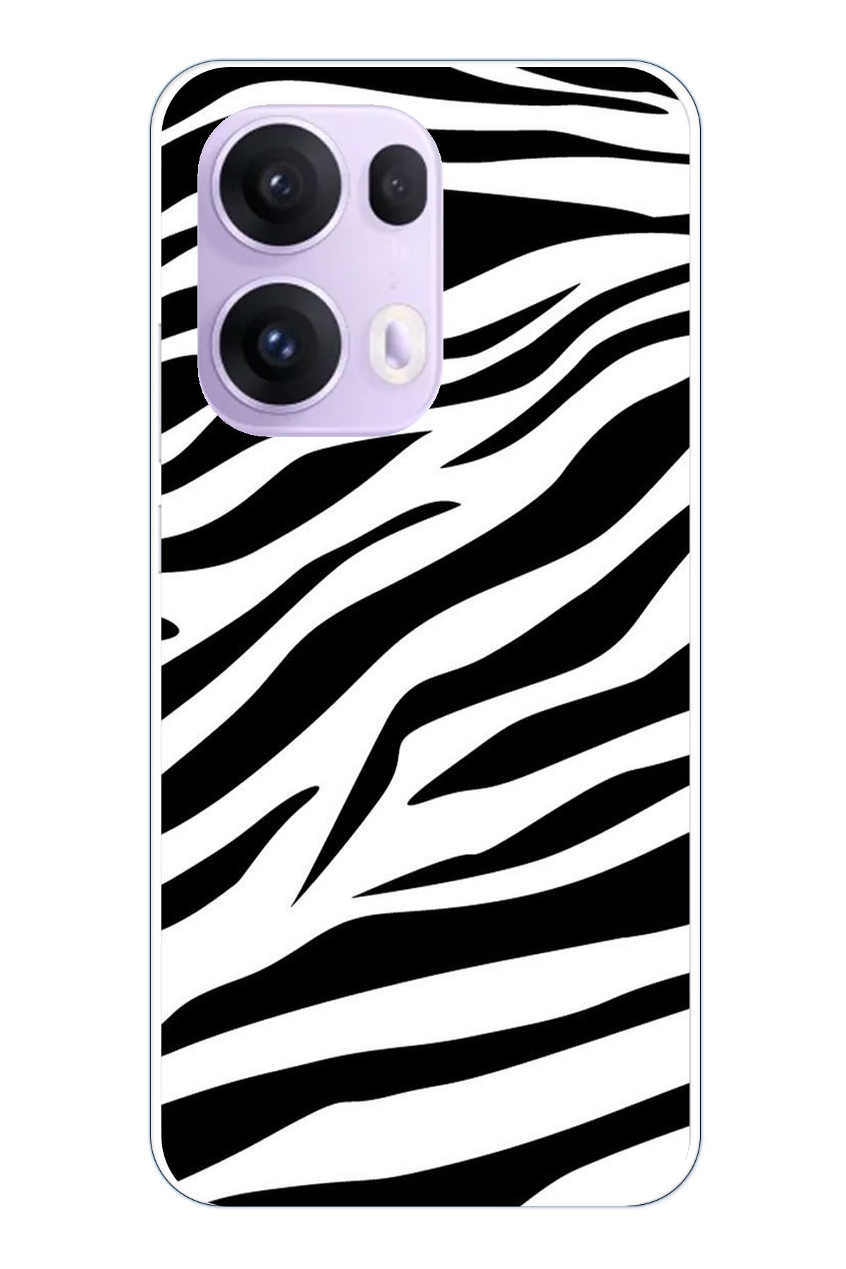 TechTree OPPO Reno 13 PRO Uyumlu Zebra Tasarımlı Şeffaf Silikon Kılıf