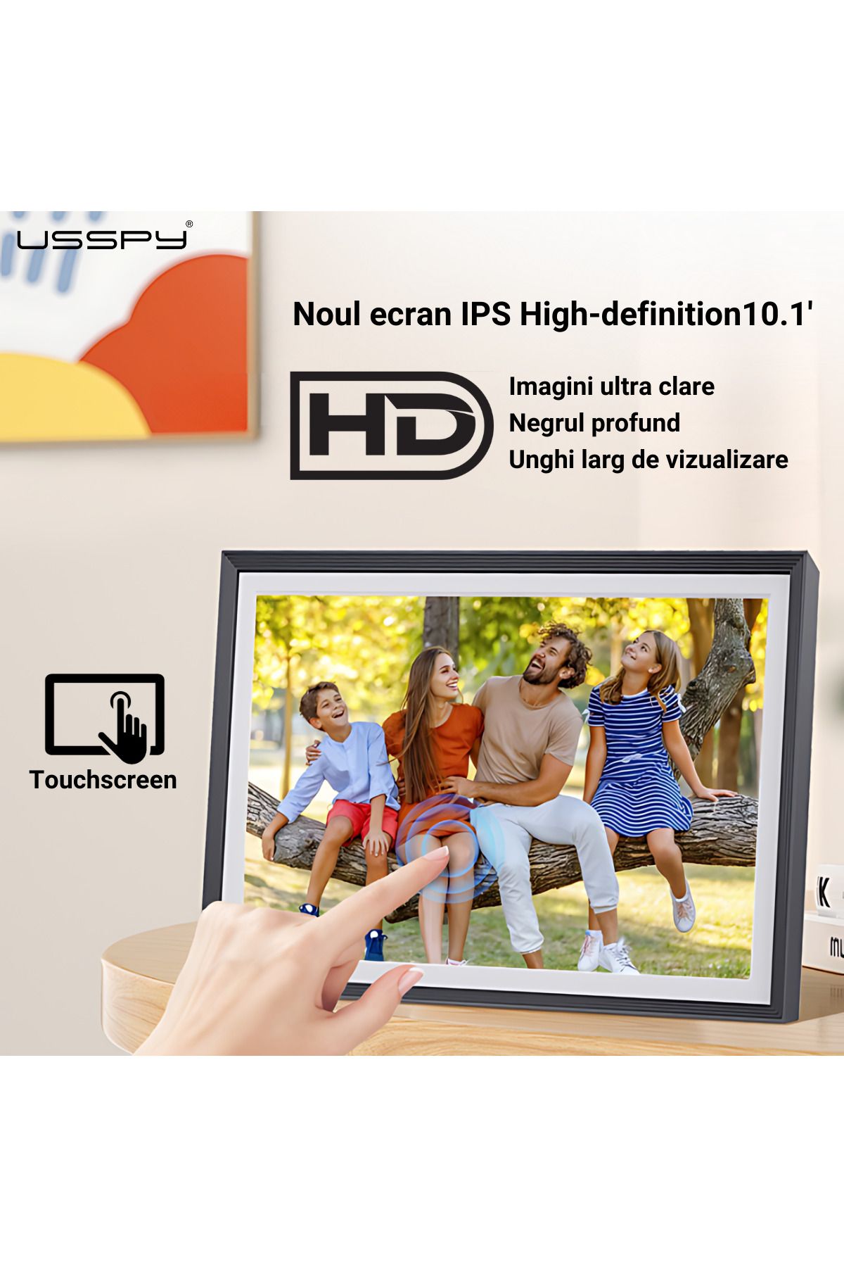 ARMY STORE-WIFI digital photo frame, 10.1 inch HD IPS Touchscreen, 16GB internal memory, Frameo app 2