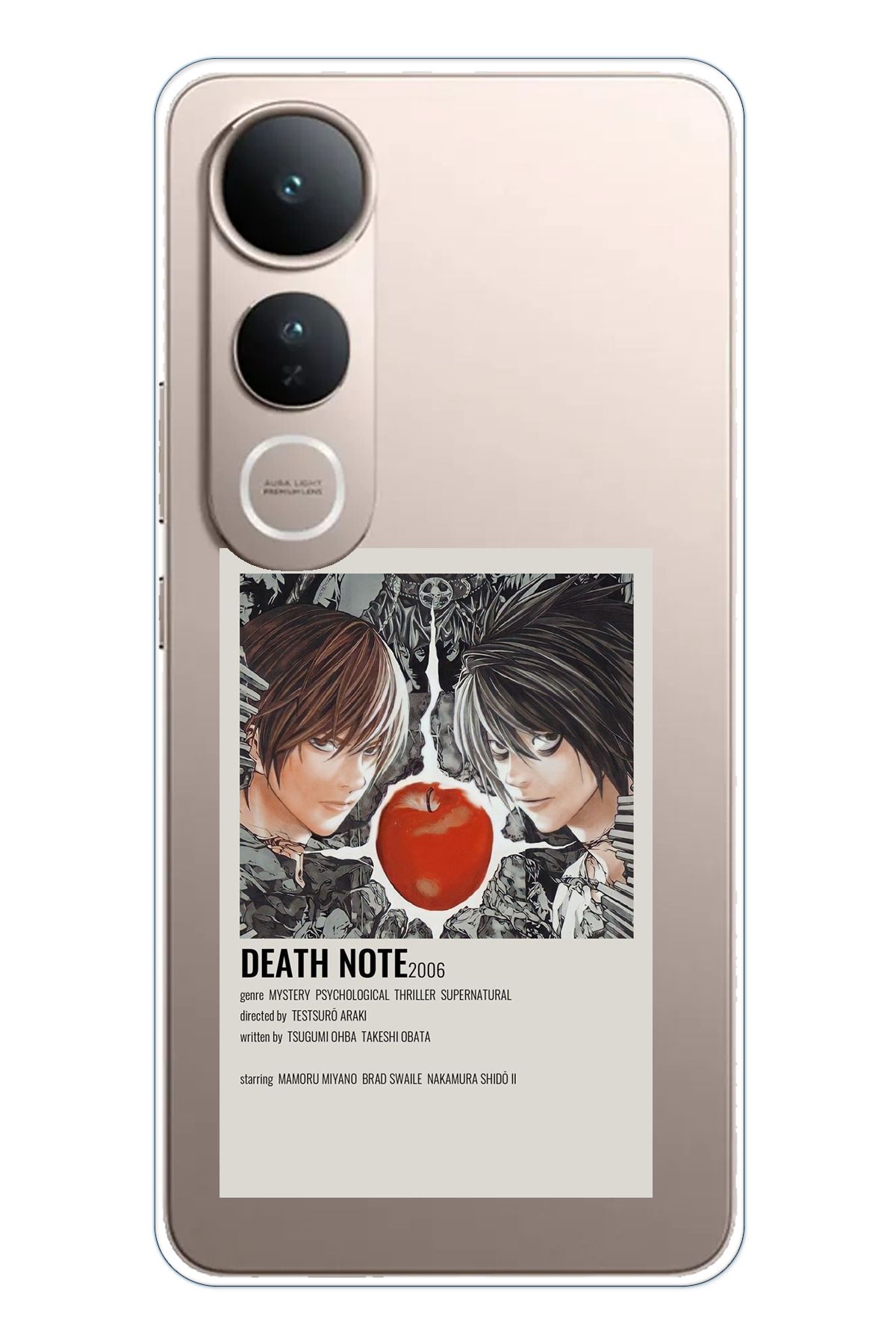 TechTree Vivo V50 Lite Uyumlu Death Note Poster Tasarımlı Şeffaf Silikon Kılıf