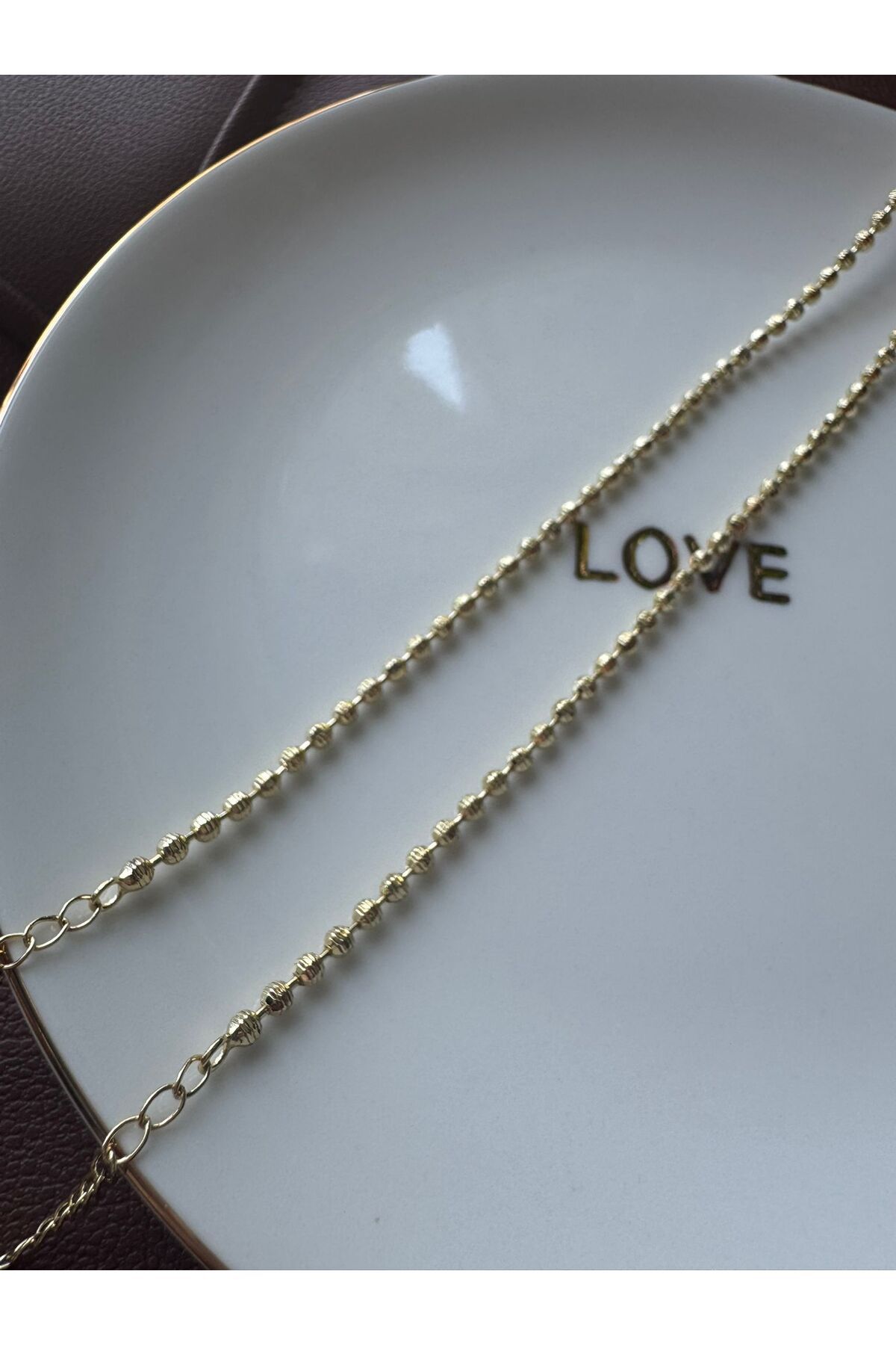 MODA Dorika Boncuklu 14k Çelik Halhal 27 cm