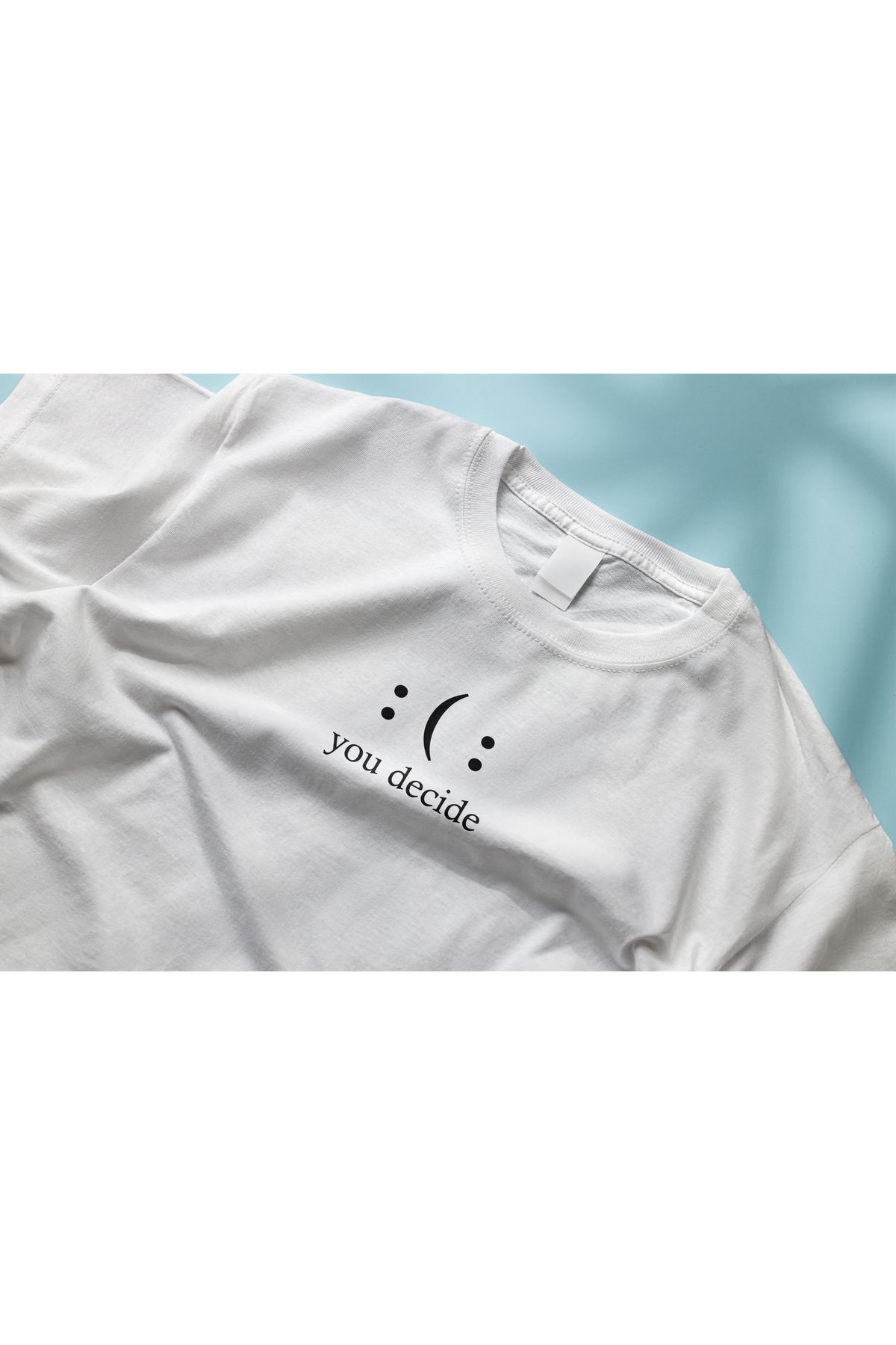 YEACHY Unisex Komik Decide Emoji Baskılı T-Shirt