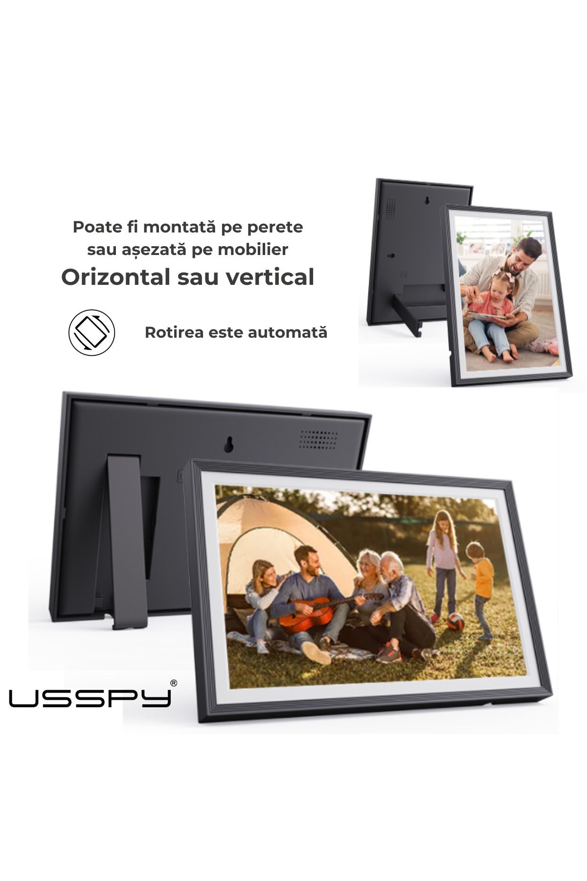 ARMY STORE-WIFI digital photo frame, 10.1 inch HD IPS Touchscreen, 16GB internal memory, Frameo app 5