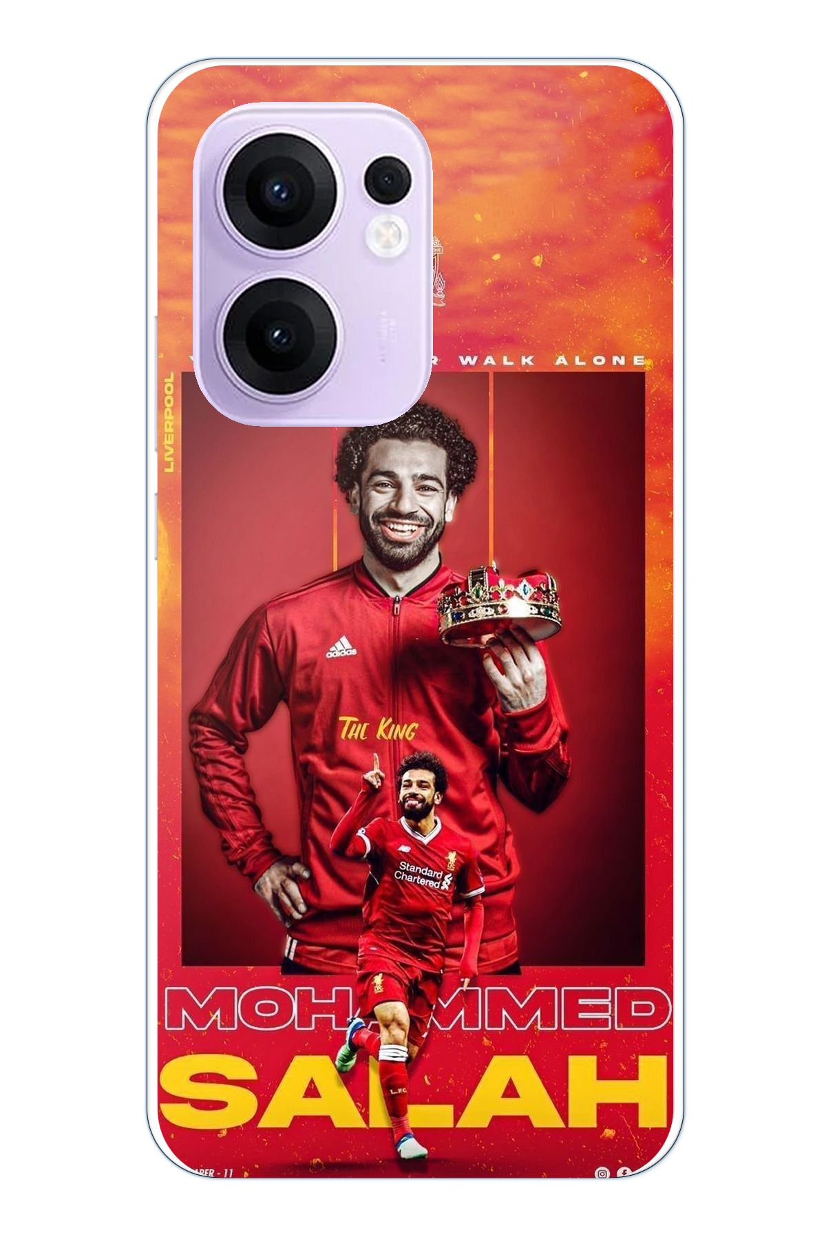 TechTree OPPO Reno 13F Uyumlu Salah King Kral Tasarımlı Şeffaf Silikon Kılıf
