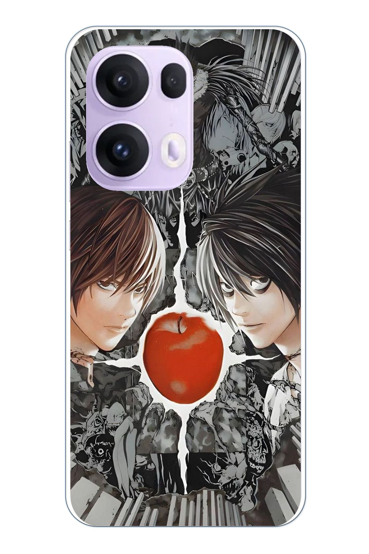 TechTree OPPO Reno 13 PRO Uyumlu Death Note Kapak Tasarımlı Şeffaf Silikon Kılıf