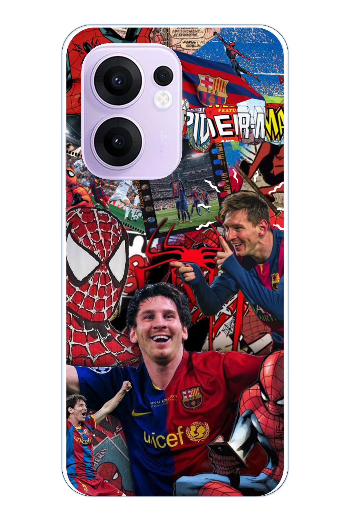 TechTree OPPO Reno 13F Uyumlu Messi Kolaj Şeffaf Silikon Kılıf