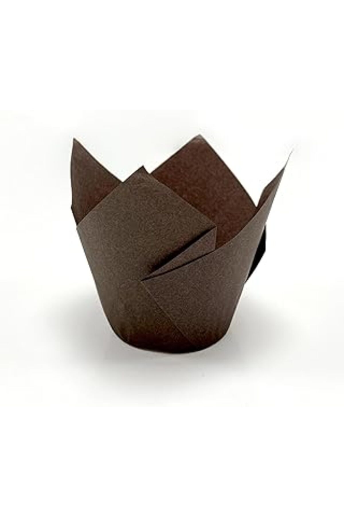 ASİTAN Trend Hediye Sepeti 100'Lü Klasik Lale Kapsül Kahverengi Muffin Kek Kalıbı, Tulip, Safari Konsept,