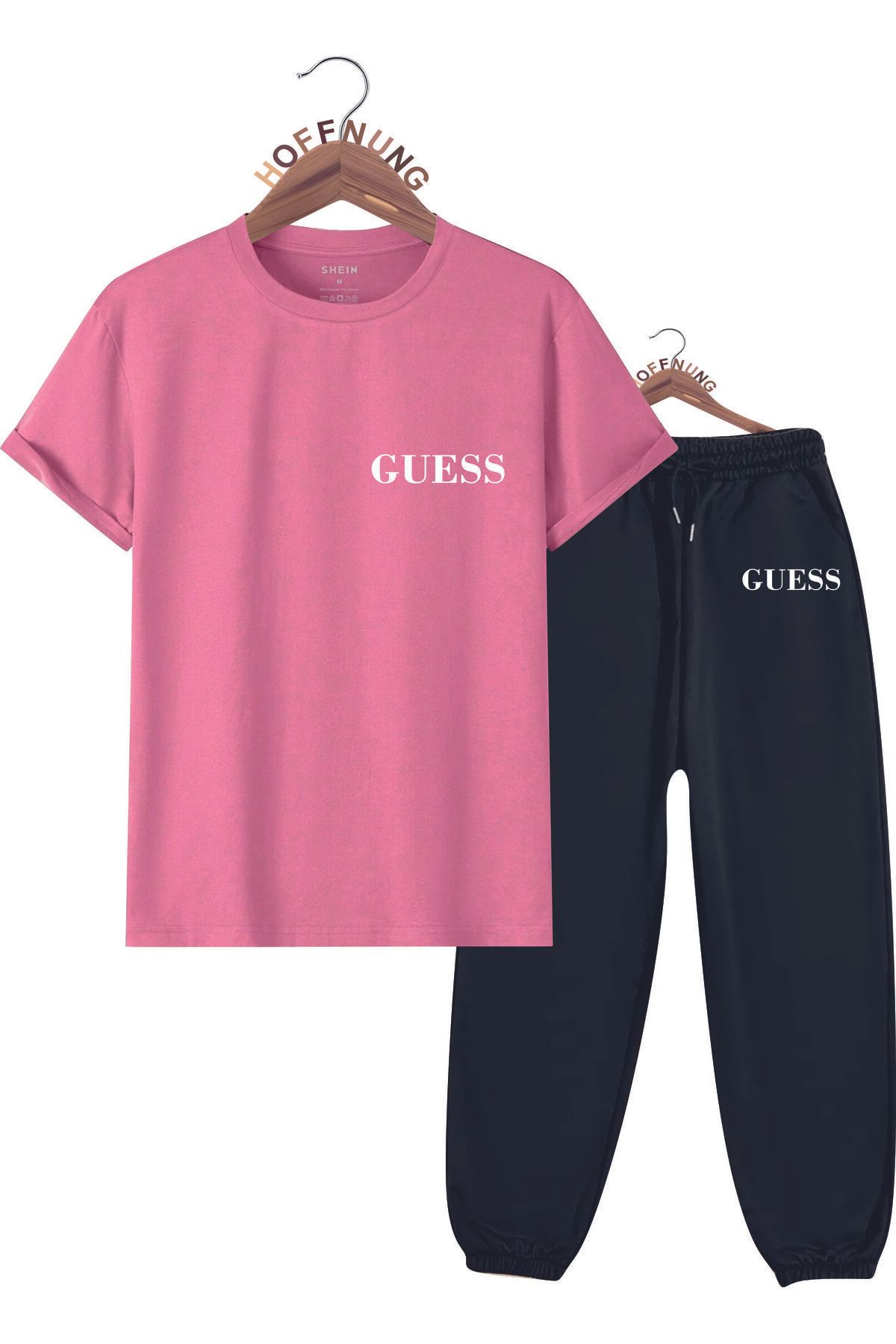 HOFFNUNG Unisex Erkek/Kadın Bisiklet Yaka baskılı Alt Üst eşofman Takım