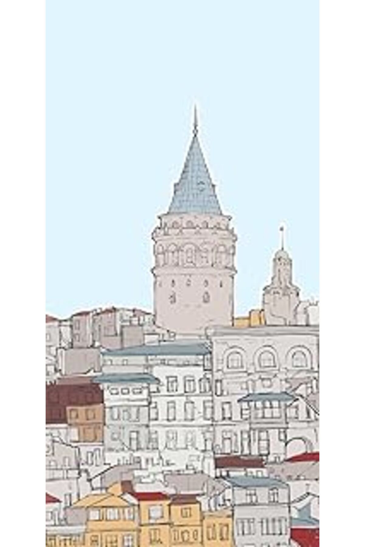 Mu Art Ahşap Kapı Giydirme Kapı Sticker Folyosu Galata Kulesi Çizim