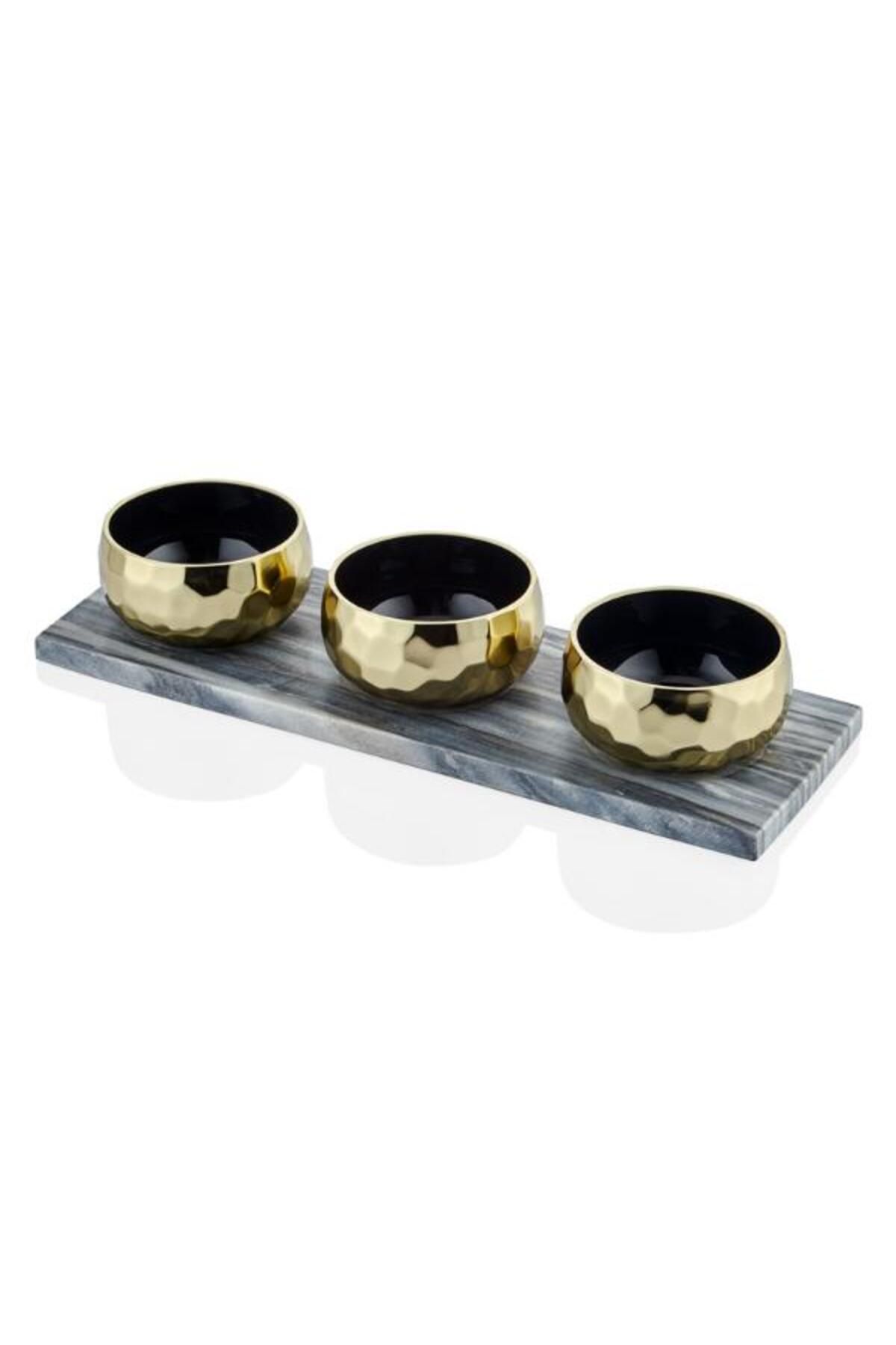 La madore CLARA GOLD 3 CONDIMENT BOWLS 41X14X9 CM