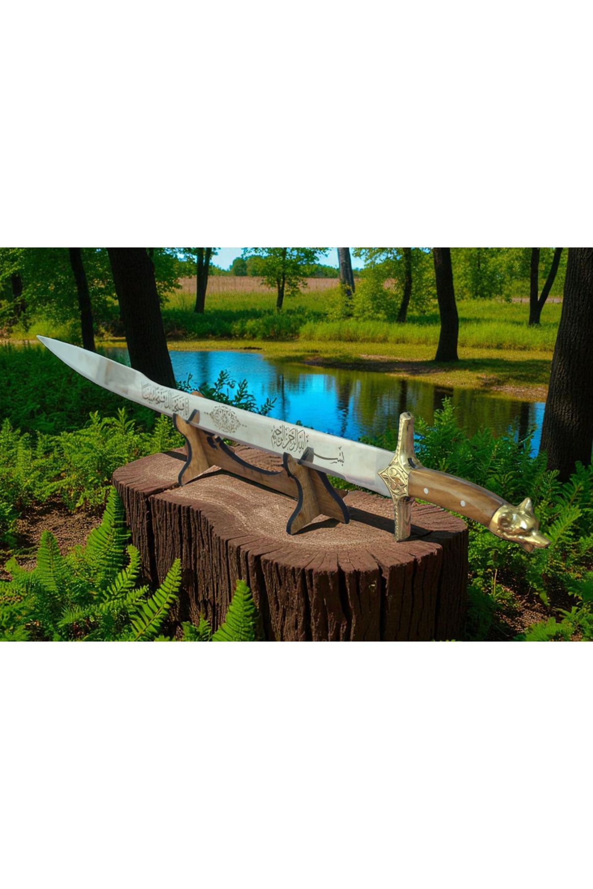 MERTCAN KNİFE 90 cm kurt başlı fatih Sultan Mehmet Han kılıcı outdoor av ve kamp bıçağı