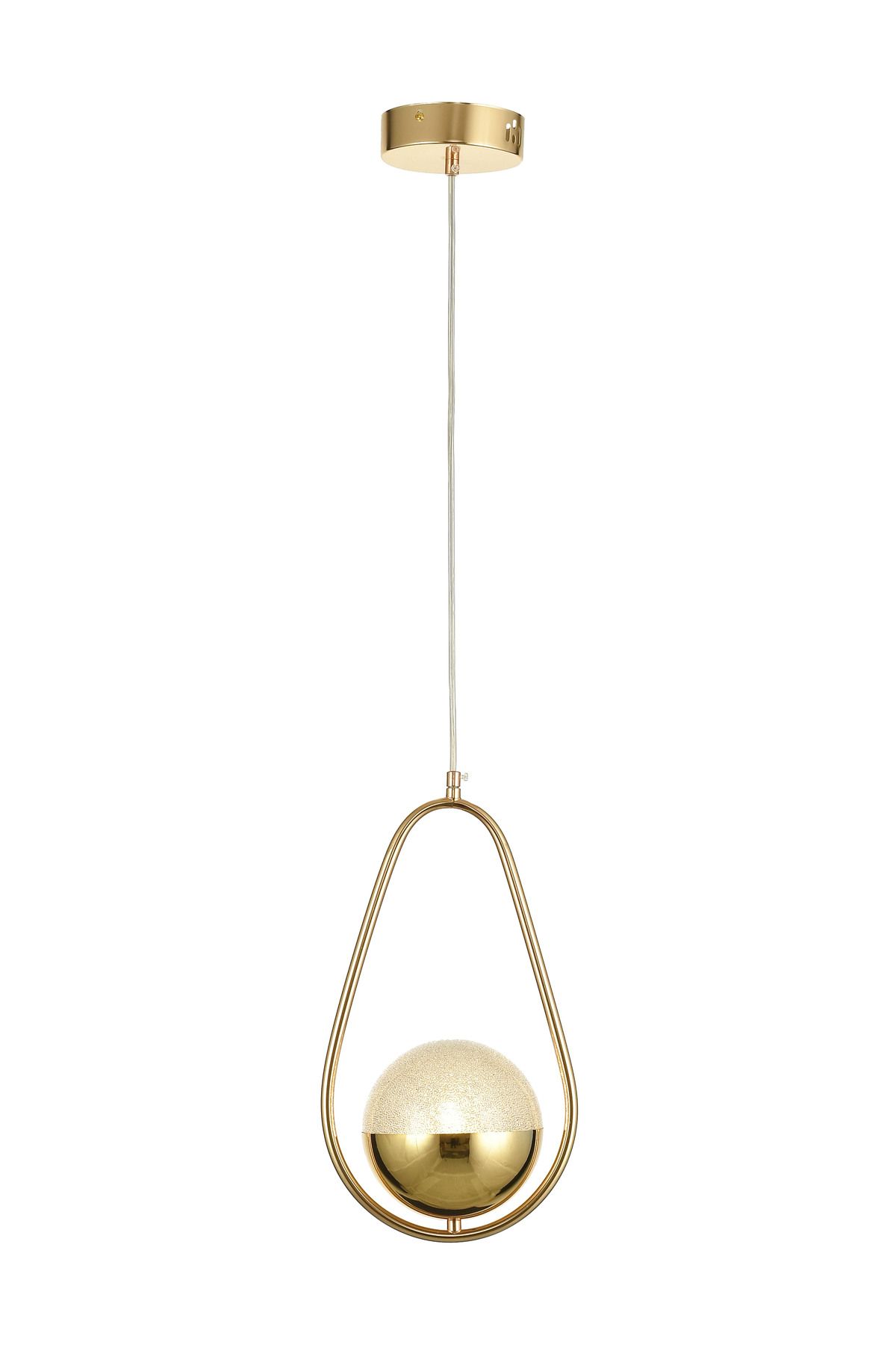 Avizemoda Serra Oval Akrilik Toplu Tekli Salon Oturma Odası Modern Sarkıt Avize - Gold Kaplama