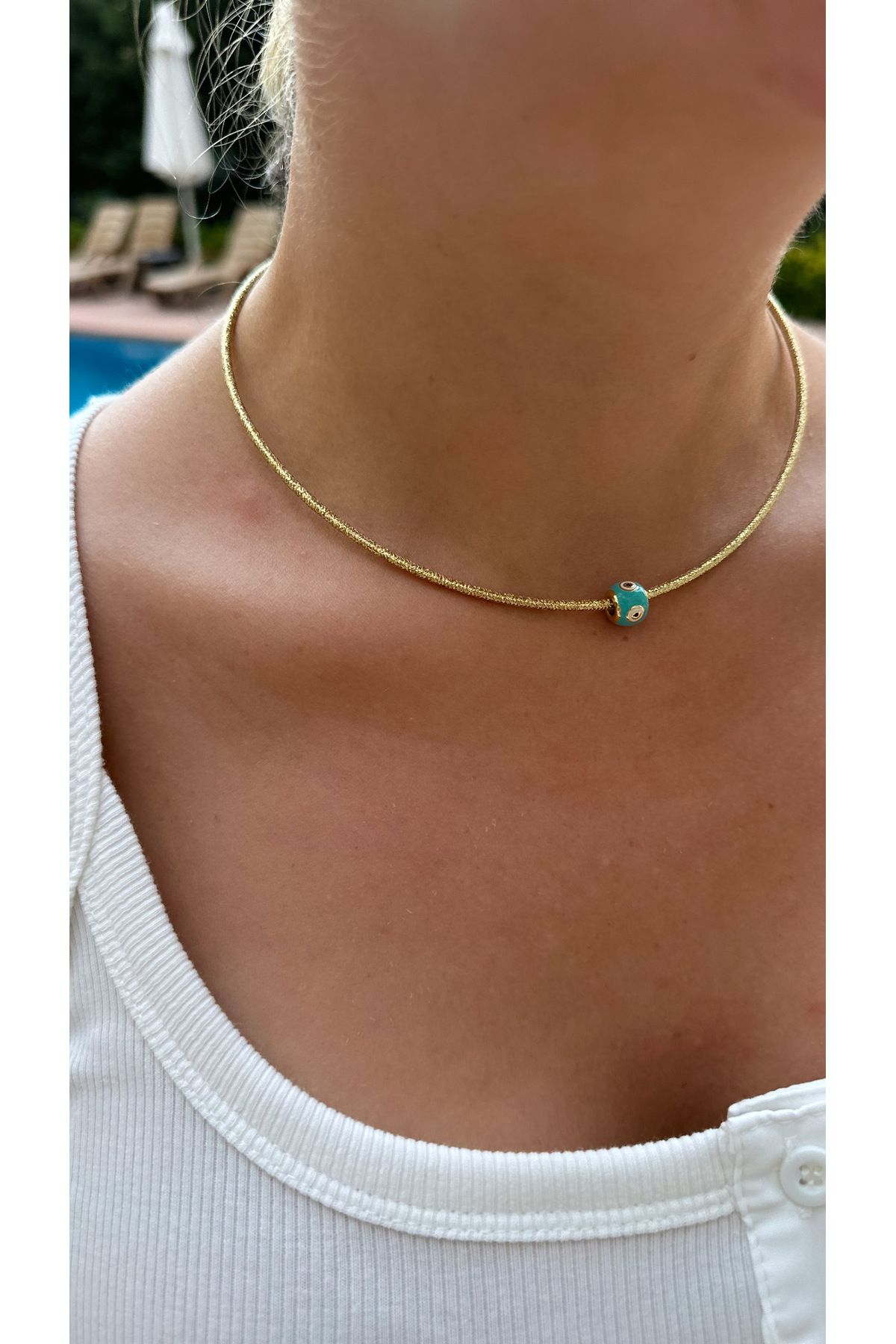 LUCKY ACCESSORIES Mıknatıslı Gold ip Kolye,Bileklik,Halhal