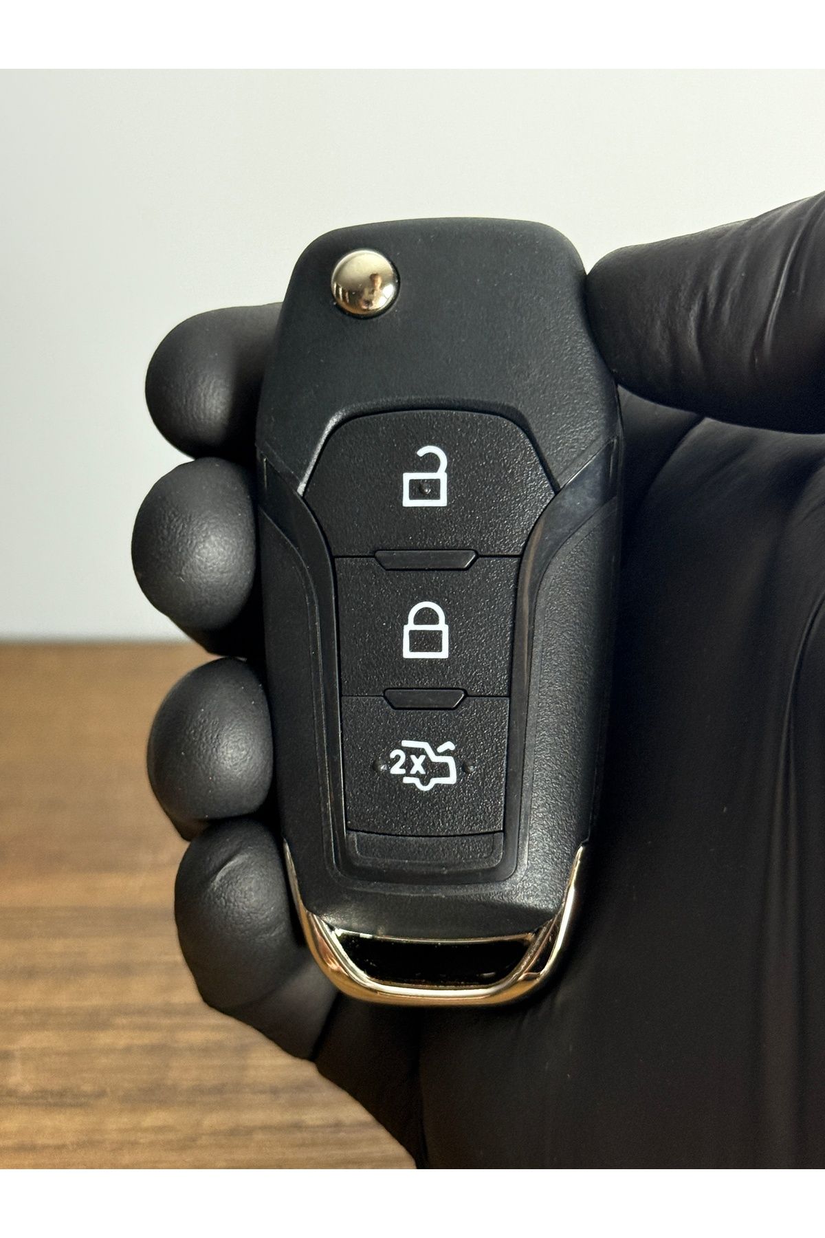 Luxe Aksesuarr Ford Fiesta Kuga Mondeo Ranger Focus Bmax Cmax Smax Sustalı 3 Düğmeli Anahtar Kumanda Kabı Yeni Kasa