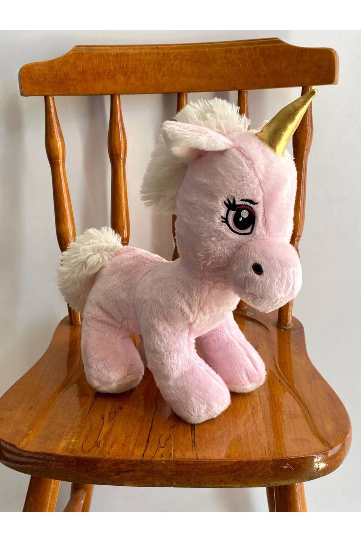 ayıcık 40 cm Pembe Unicorn Peluş Oyuncak – Altın Boynuzlu, Yumuşacık, Hediye İçin Uygun