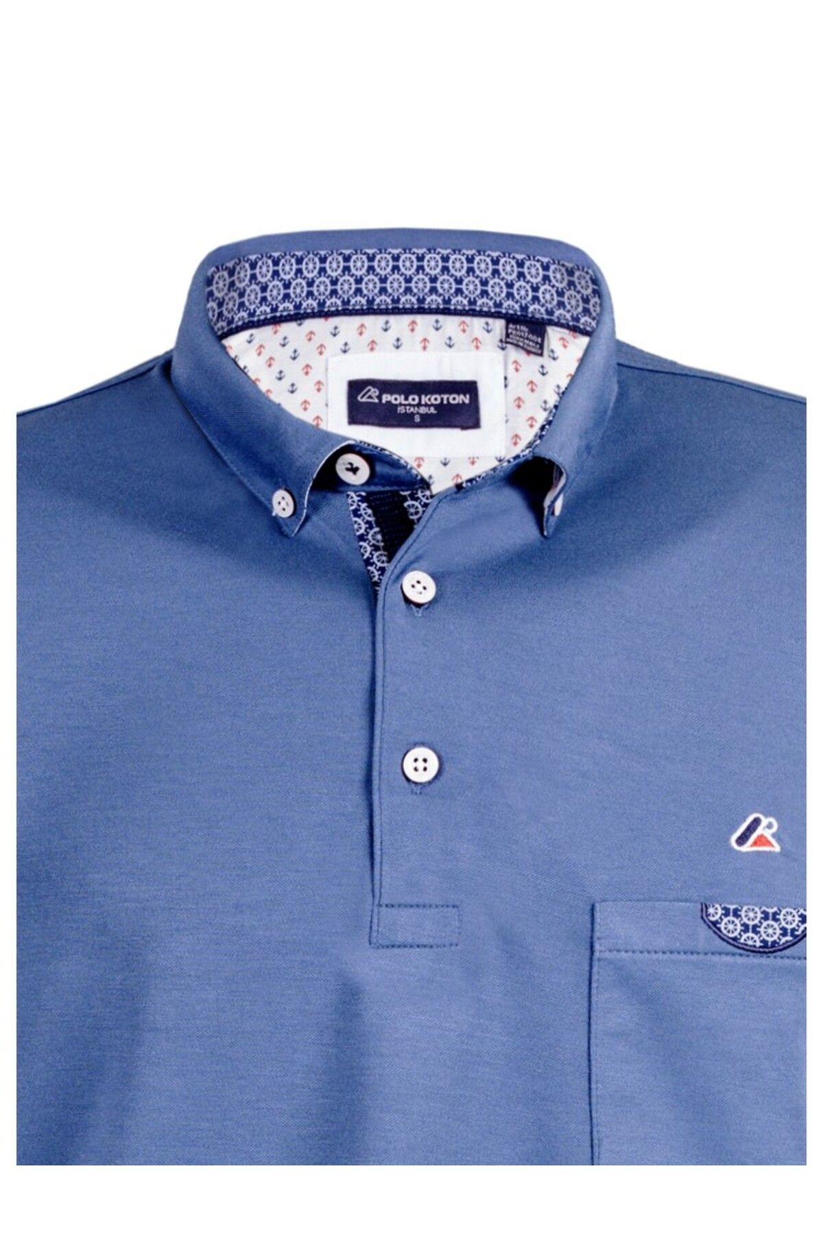 MODA POLOKOTON %100 Pamuk Indigo Polo Yaka Cepli Apoletli Kısa Kol Erkek Tişört – Yazlık Spor Şık Tasarım