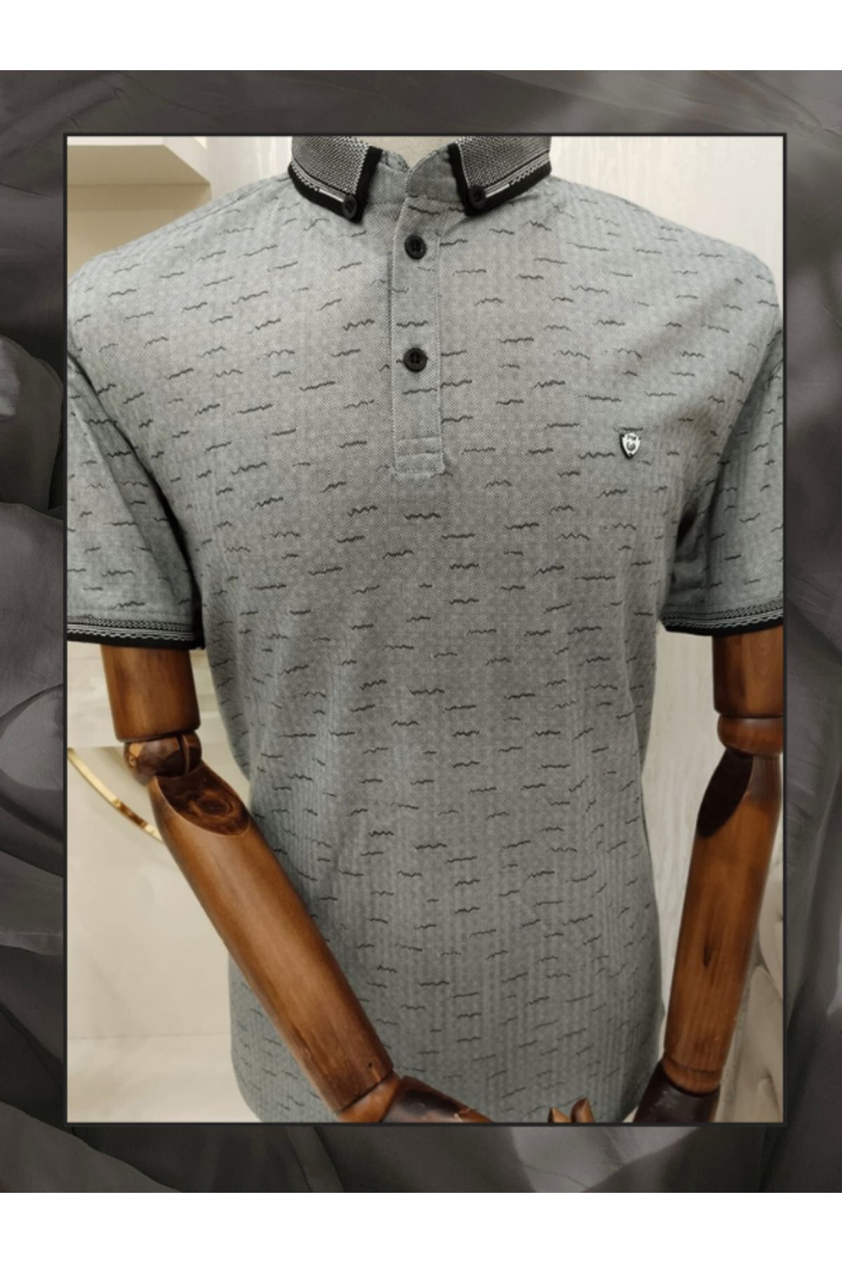 LUSSOLİFE Erkek Polo Yaka Likralı T-shirt