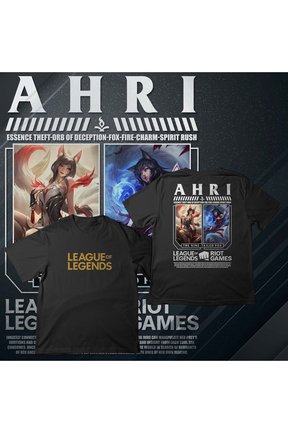 EZ Design League of Legends - AHRI - Baskılı Oversize T-shirt