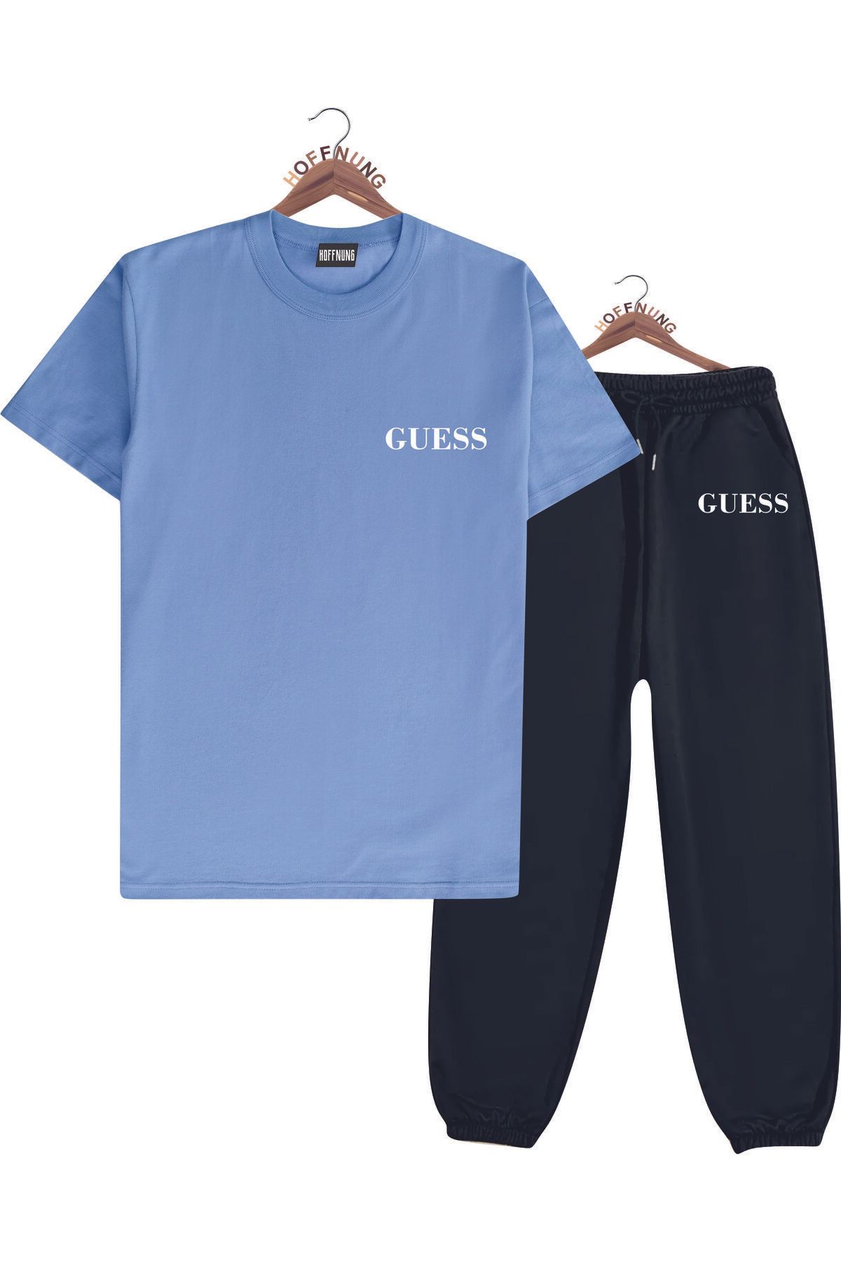 HOFFNUNG Unisex Erkek/Kadın Bisiklet Yaka baskılı Alt Üst eşofman Takım