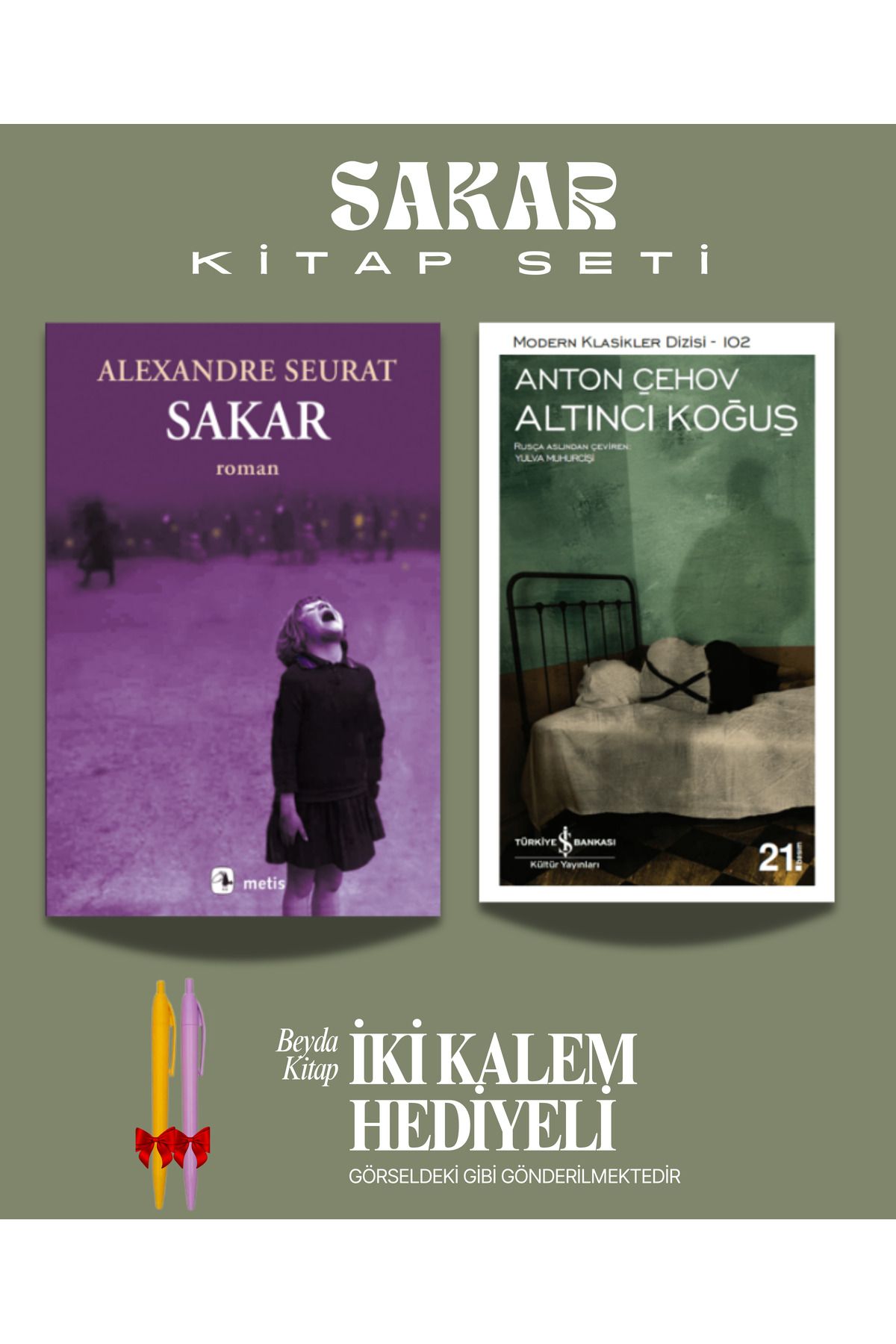 Metis Yayınları Sakar - Altıncı Koğuş - Alexandre Seurat - Kitap Seti - İki Kalem Hediyeli