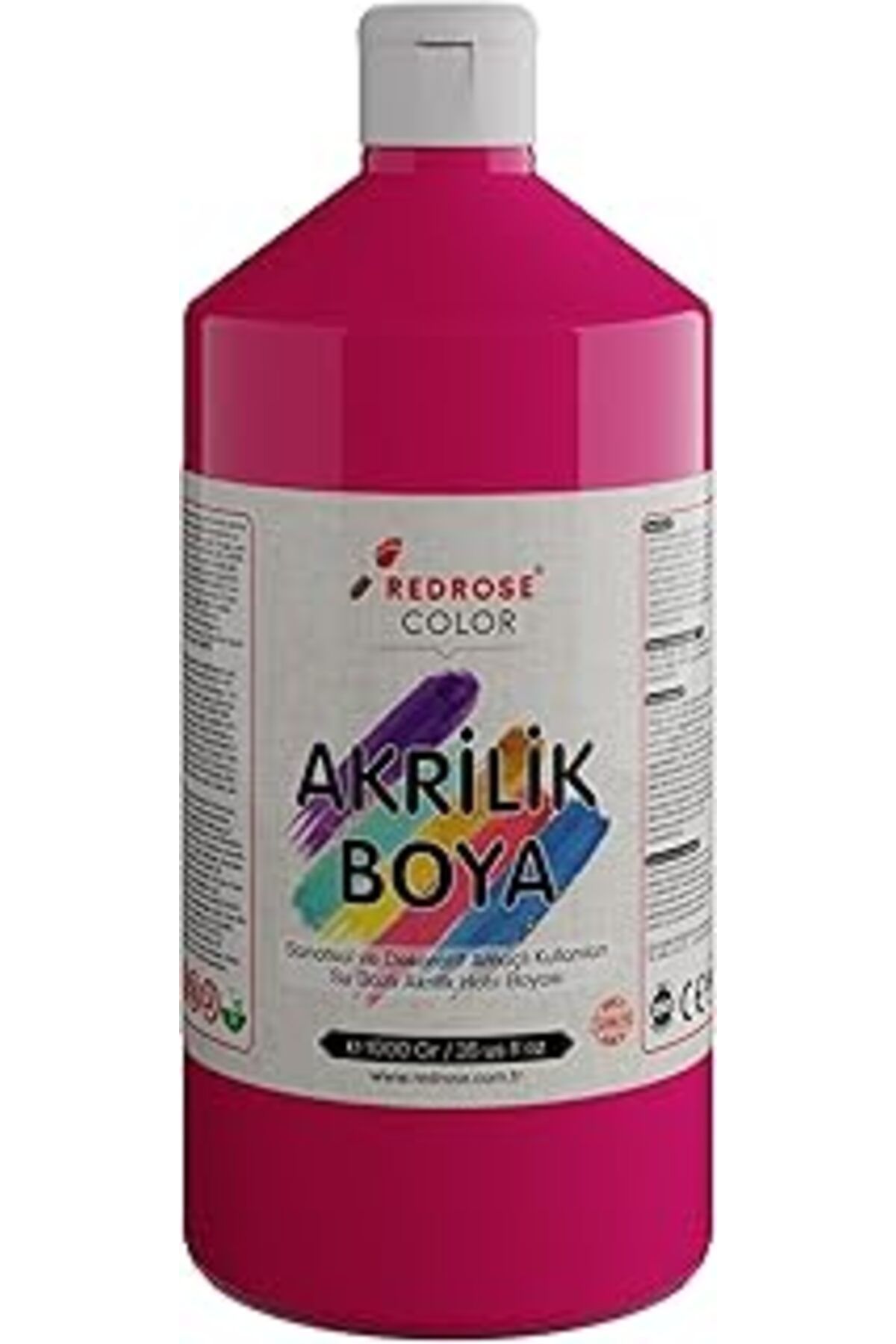 Qedii Red Rose Fuşya Akrilik Boya 1000 Gr