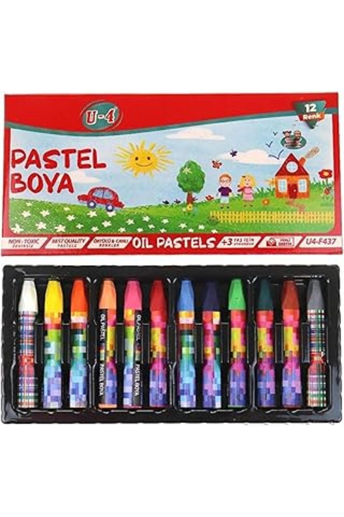 Qedii Npratik U-4 12 Renk Pastel Boya