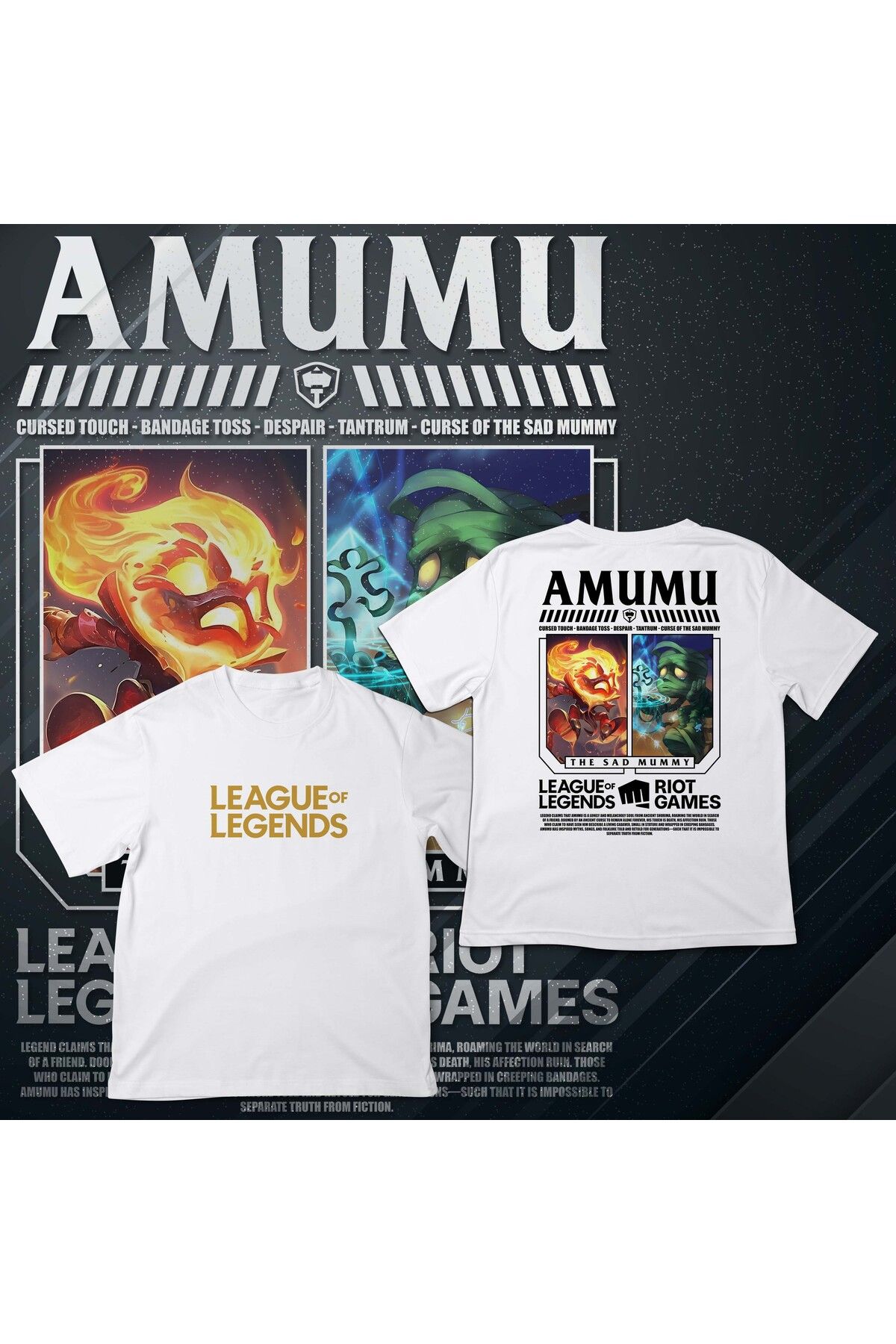 EZ Design League of Legends - AMUMU - Baskılı Oversize T-shirt