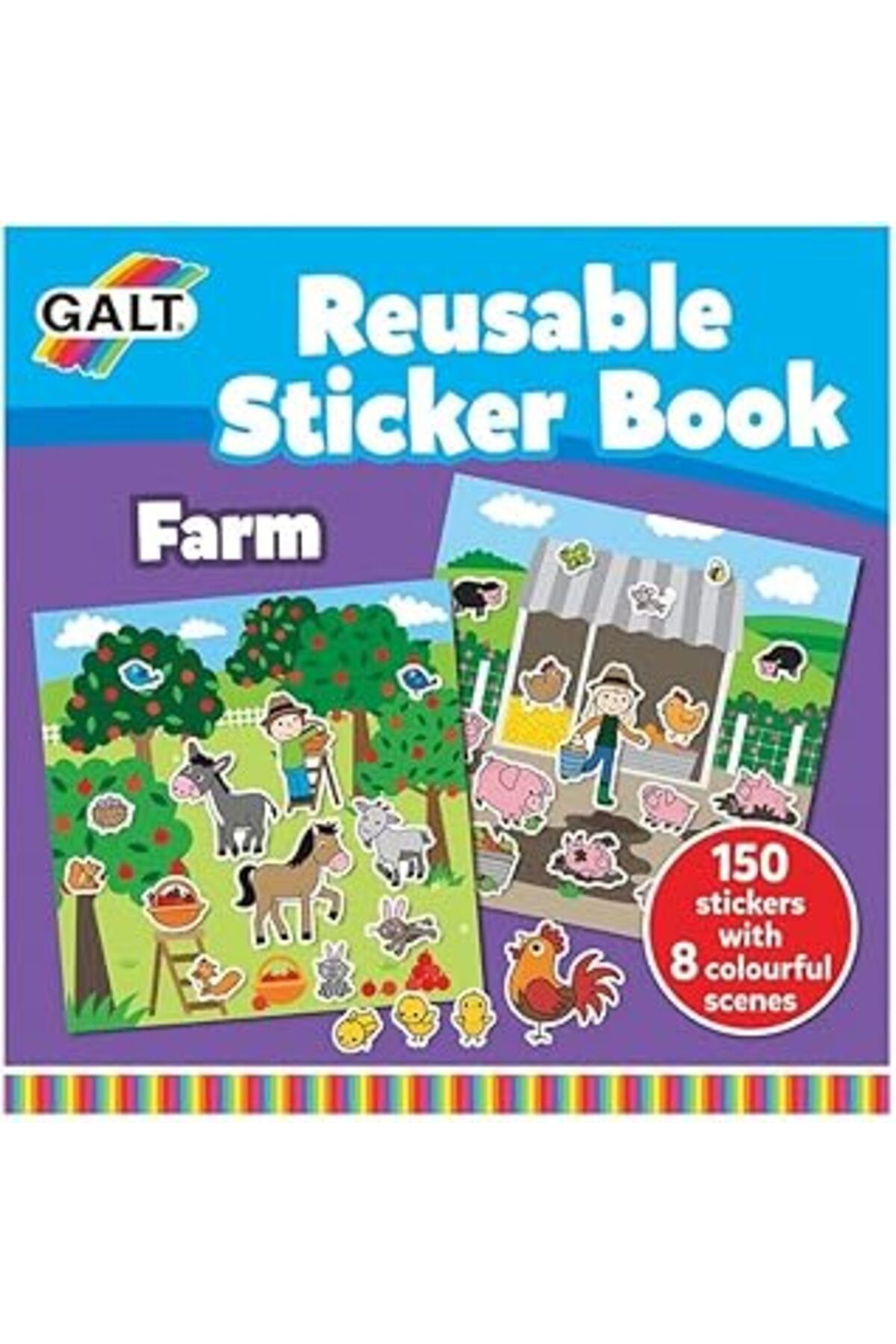 Mu Art Ahşap Galt Reusable Sticker Book - Farm