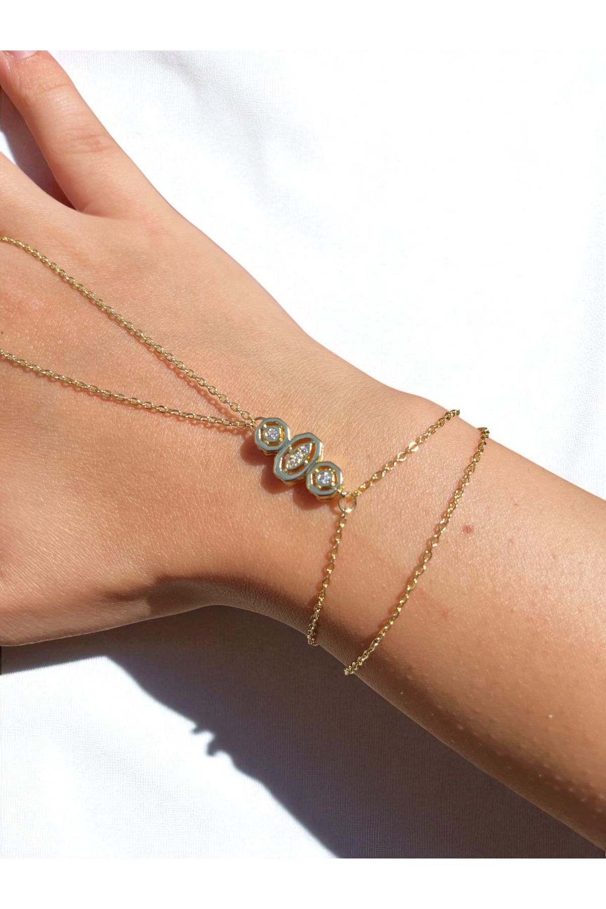 Lilac Jewelry Gold Zarif Damla Model Şahmeran Bileklik