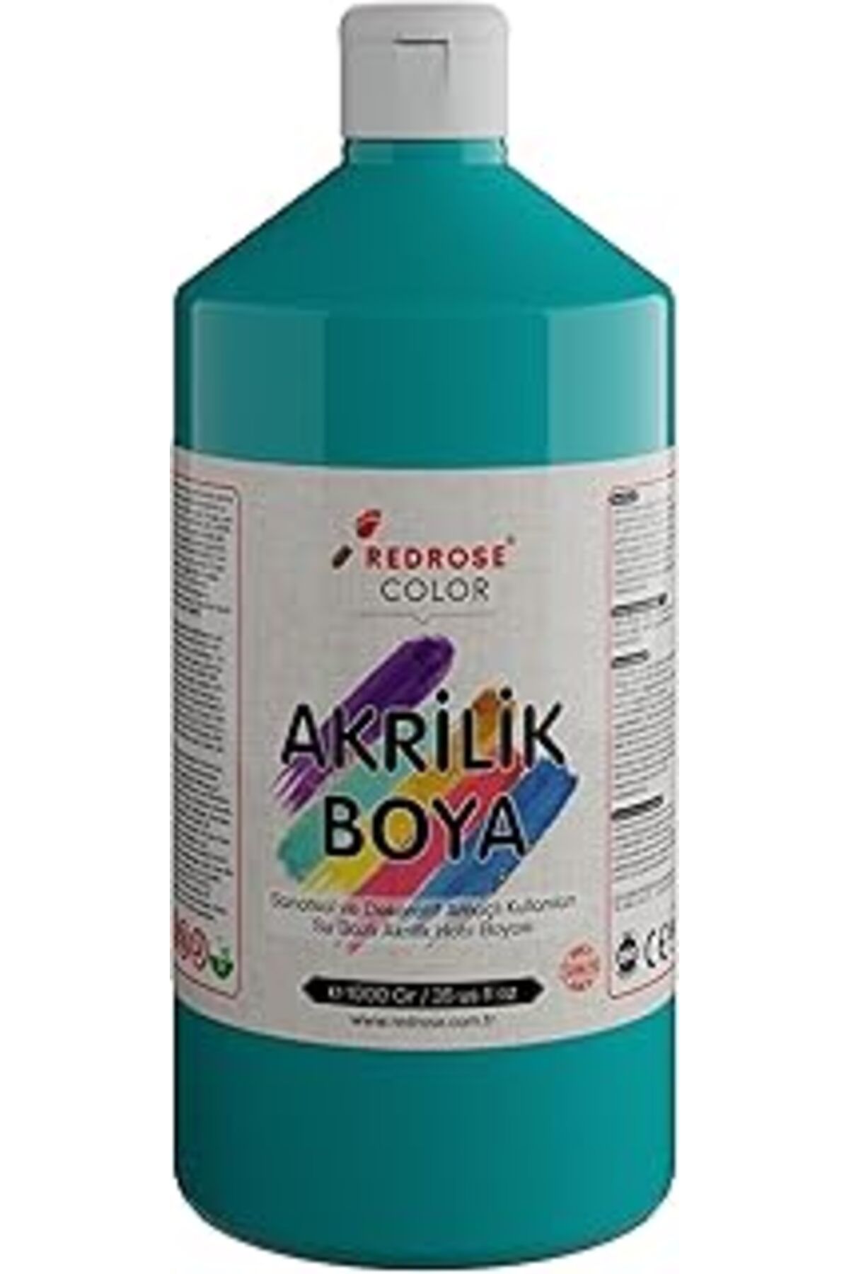 Mu Art Ahşap Red Rose Turkuaz Akrilik Boya 1000 Gr