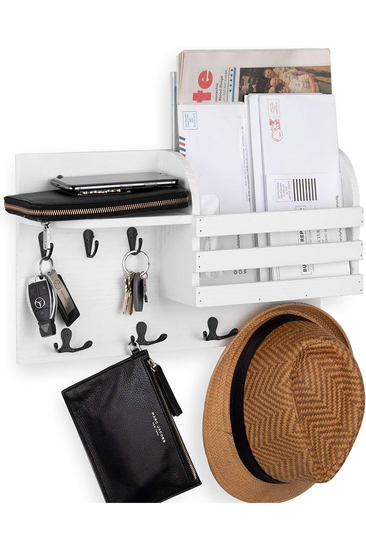 nicefrog Wallniture Çok Amaçlı Duvar Organizeri ve Askılık - Beyaz