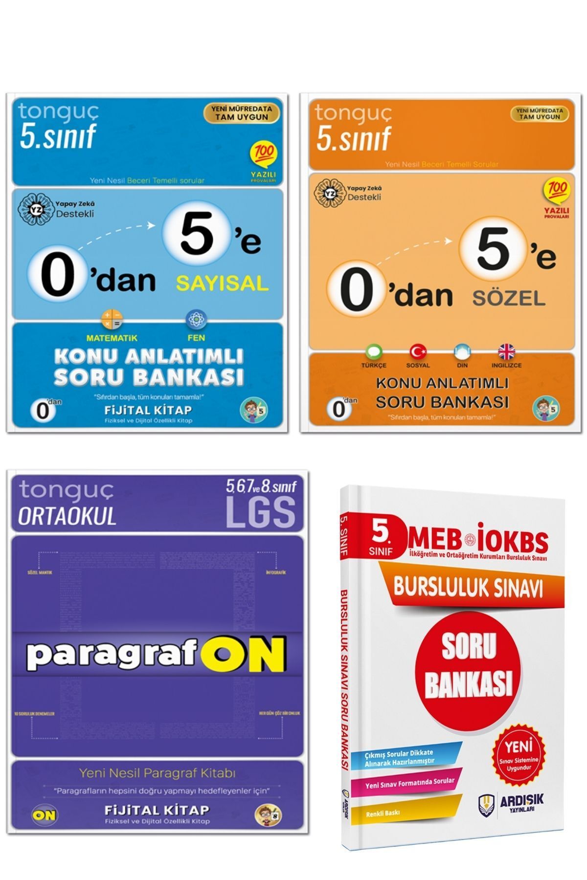 Tonguç Yayınları 0 dan 5 e Hazırlık Seti + Paragrafon + Bursluluk Kitabı