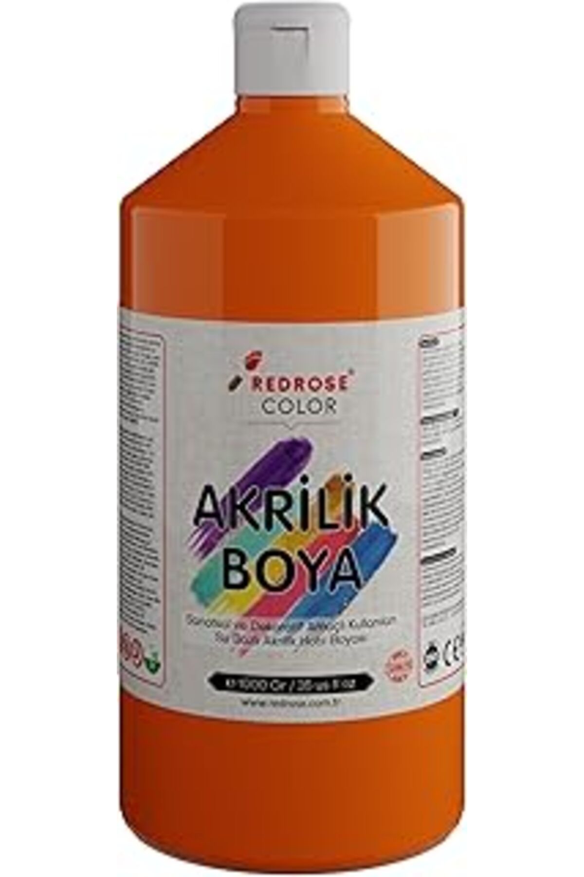 Qedii Red Rose Turuncu Akrilik Boya 1000 Gr