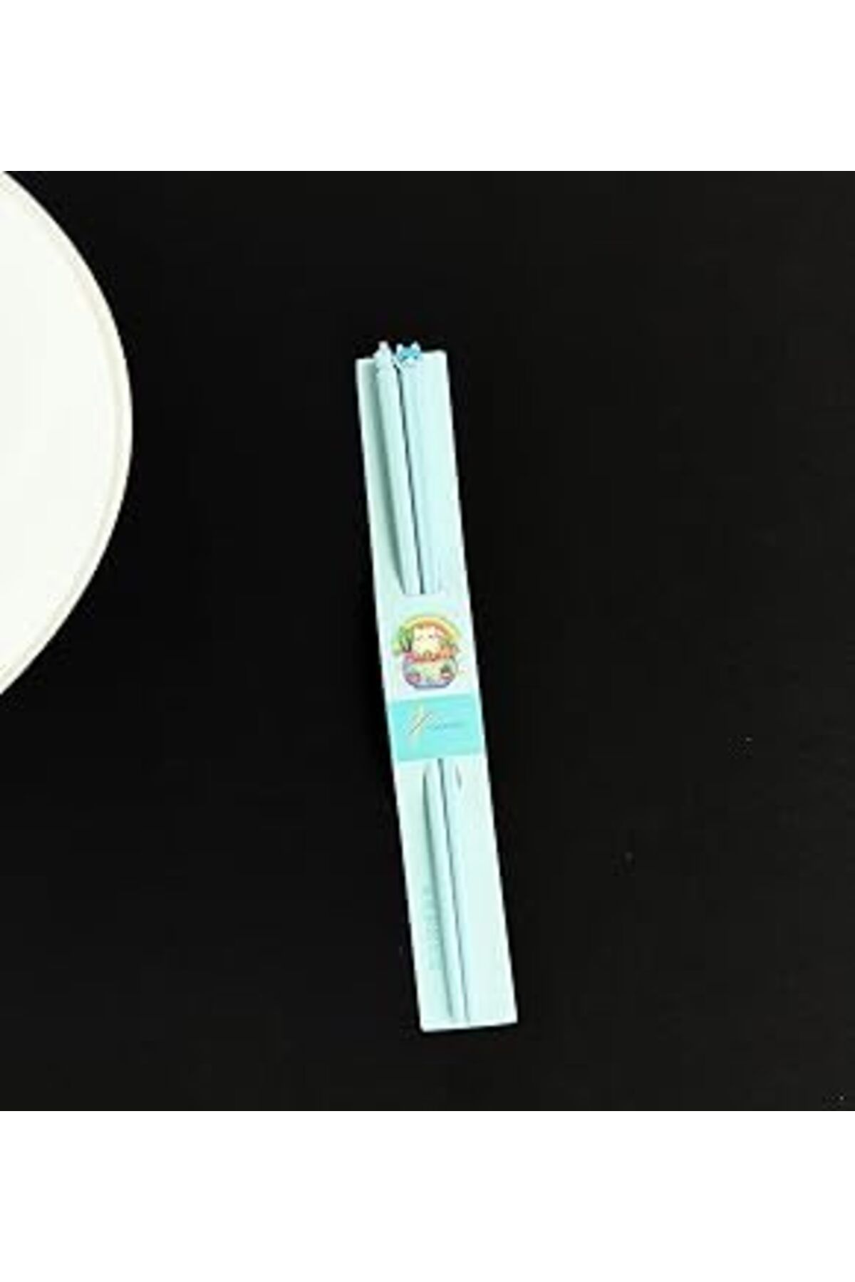ASİTAN Kedi Figürlü Metal Chopstick (MAVİ)