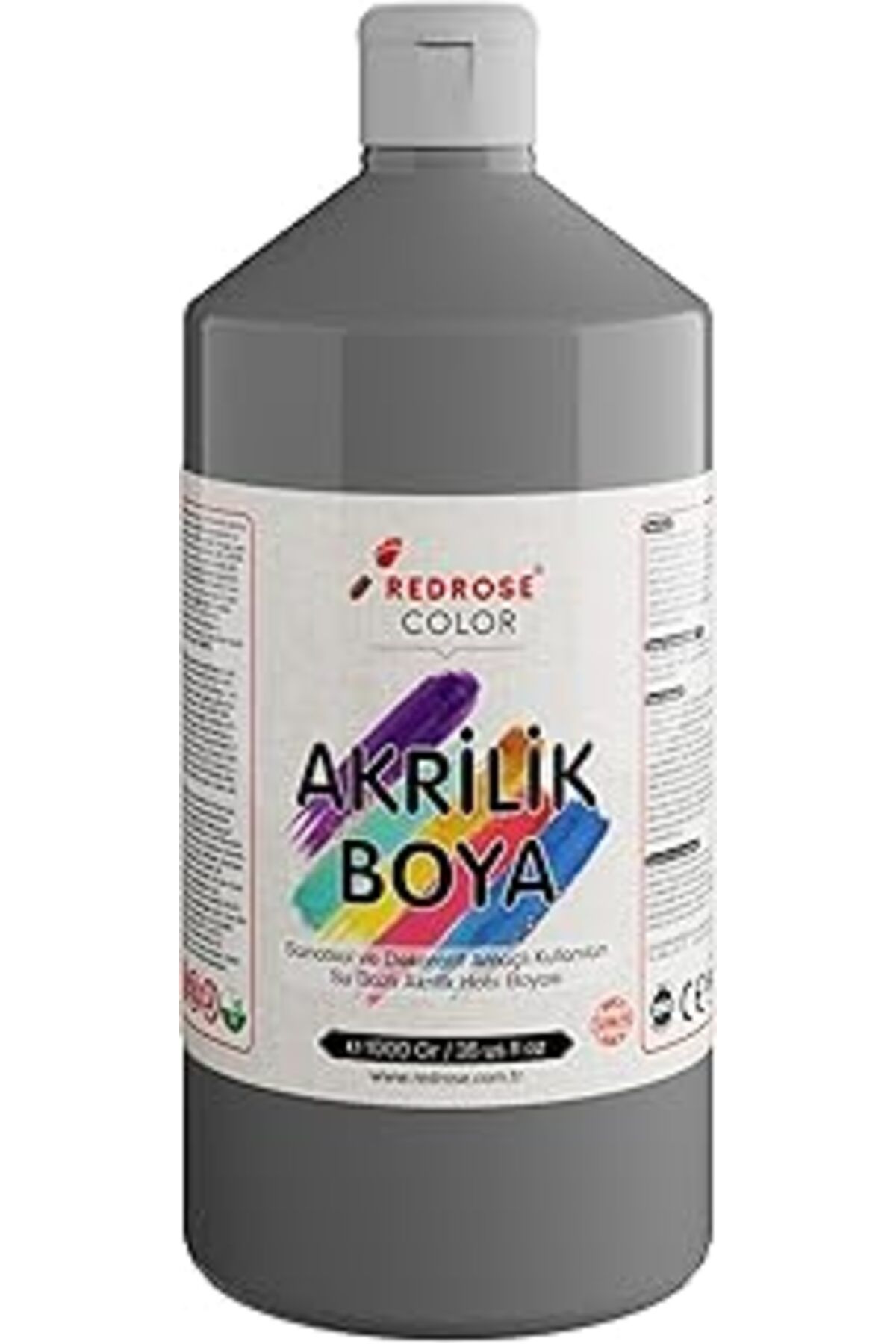 Mu Art Ahşap Red Rose Gri Akrilik Boya 1000 Gr