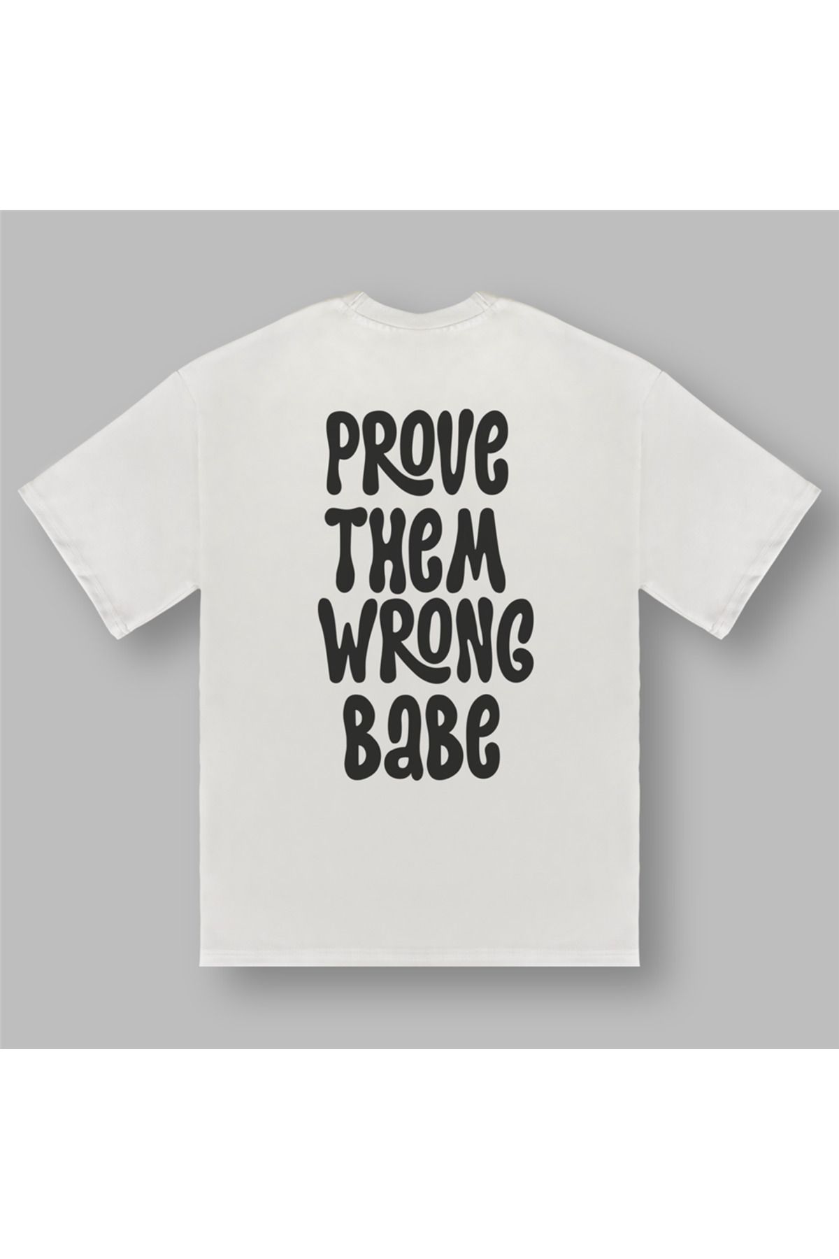 BOYANOVA Prove Them Wrong Kadın Oversize Ekru Tişört