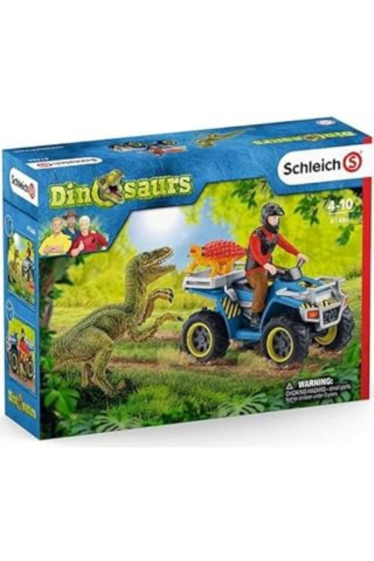 Mu Art Ahşap Schleich Velociraptorden Kaçış Oyuncak Figürü