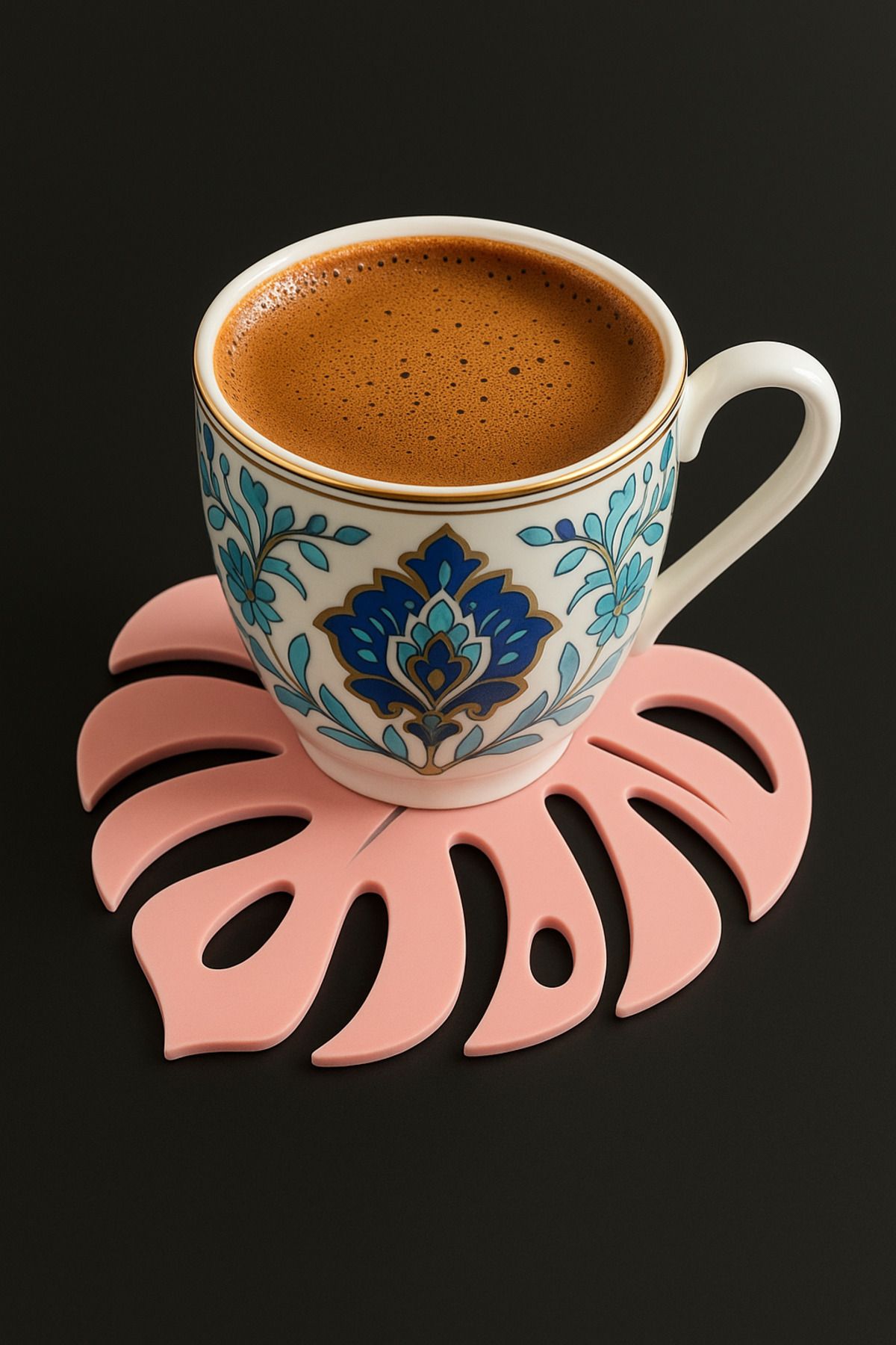 EB Handmade Workshop 🌿 3D Baskı Monstera Yaprak Bardak Altlığı – Çift Renkli Dekoratif Tasarım