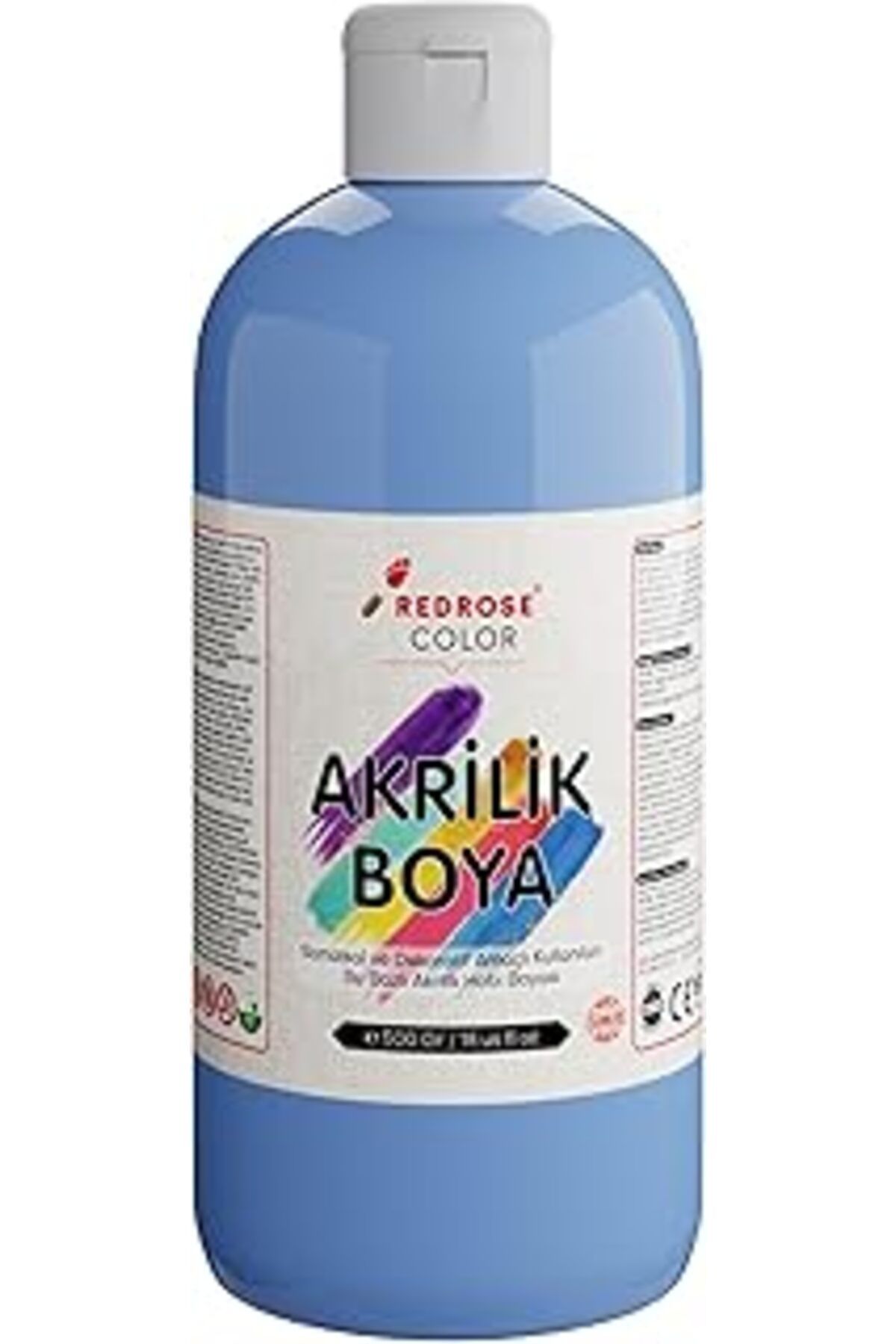Qedii Red Rose Açık Mavi Akrilik Boya 500 Gr