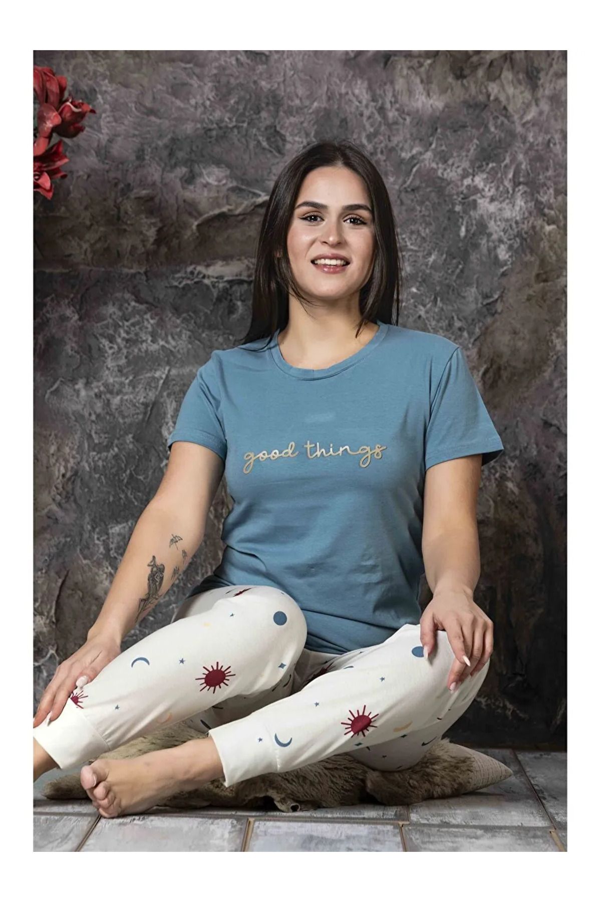 LC Waikiki Bisiklet Yaka Kadın Pijama Takım