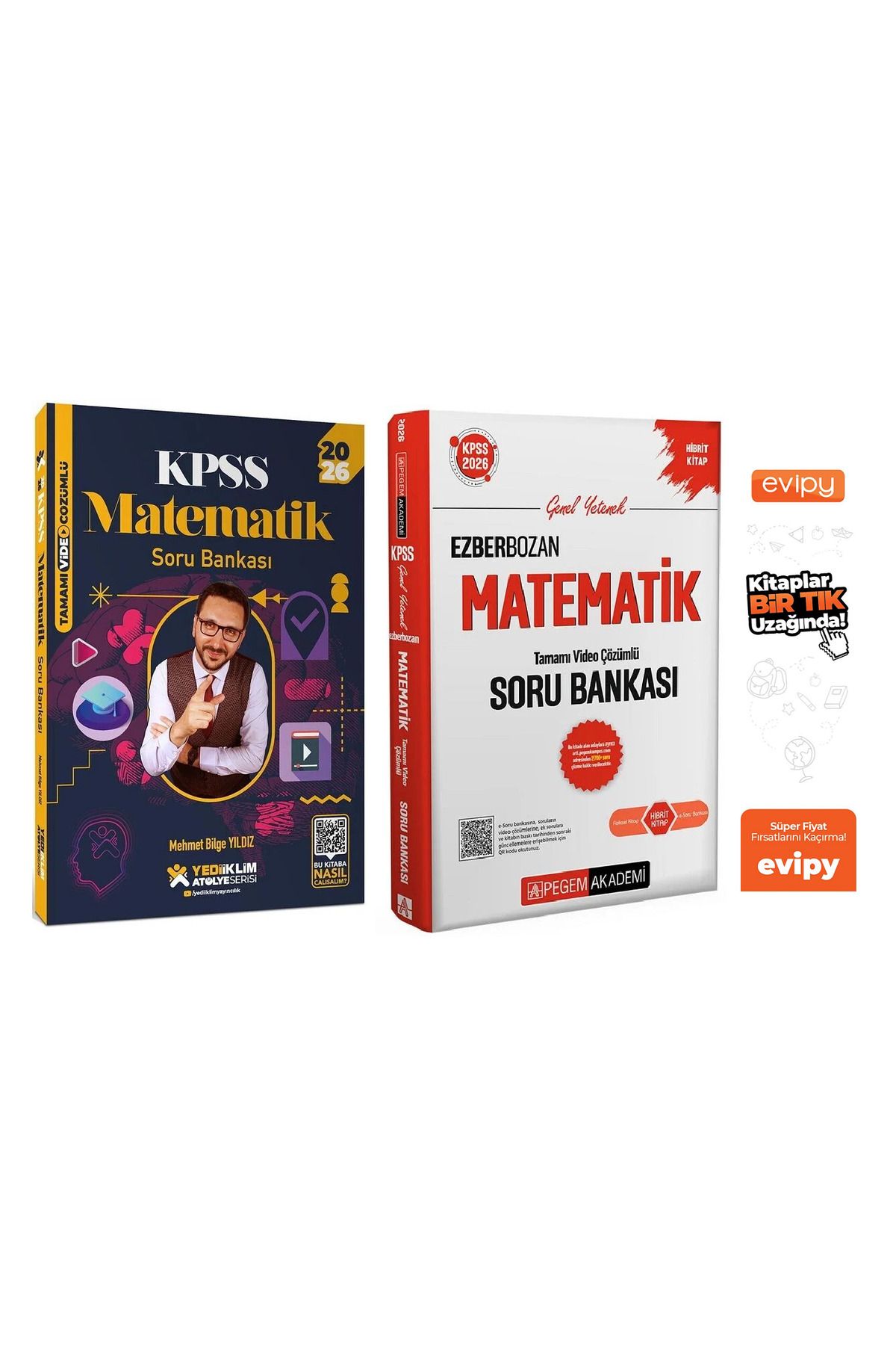Pegem Akademi Yayıncılık Pegem + Yediiklim 2026 KPSS Matematik Ezberbozan Atölye Soru Bankası 2 Kitap - Mehmet Bilge Yıldız