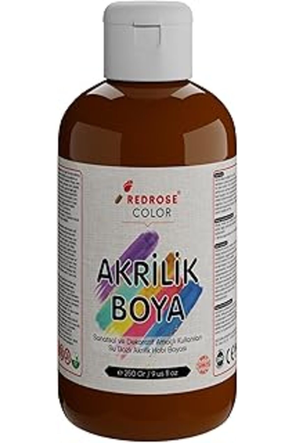 Qedii Red Rose Kahverengi Akrilik Boya 250 Gr