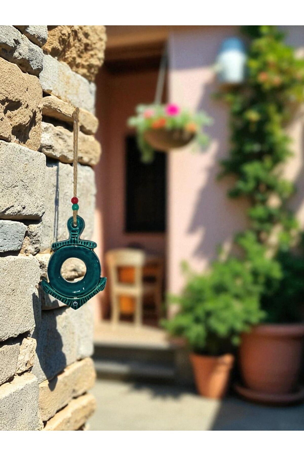 Benika Home Çapa Desenli Seramik Duvar Süsü Hediyelik Bahçe Veranda Balkon Süsü