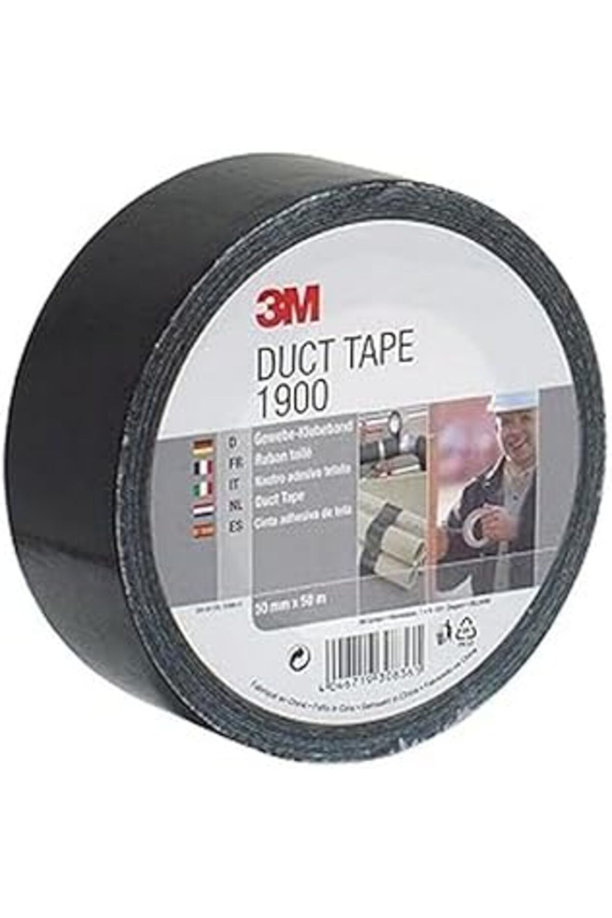 NETWORK ART 3M Dokuma Yapışkan Bant 1900, Kanal, Güçlü Panzer Bant, Onarım Bandı, 50 Mm X 50 M, Siyah (Tekli Pa