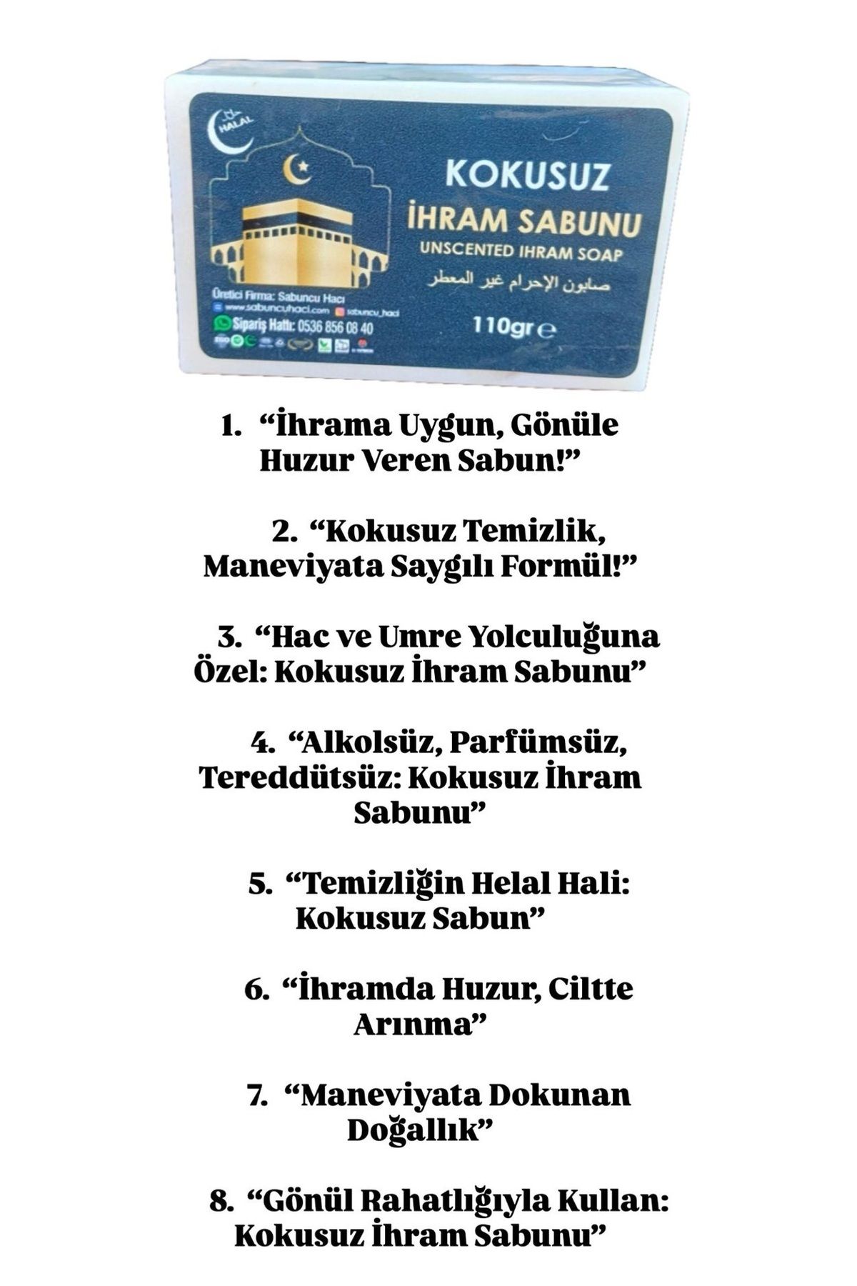 Sabuncu Hacı Kokusuz Sabun Kokusuz Ihram Sabunu Kokusuz Sabun Hac Ve Umre Için Kokusuz Sabun