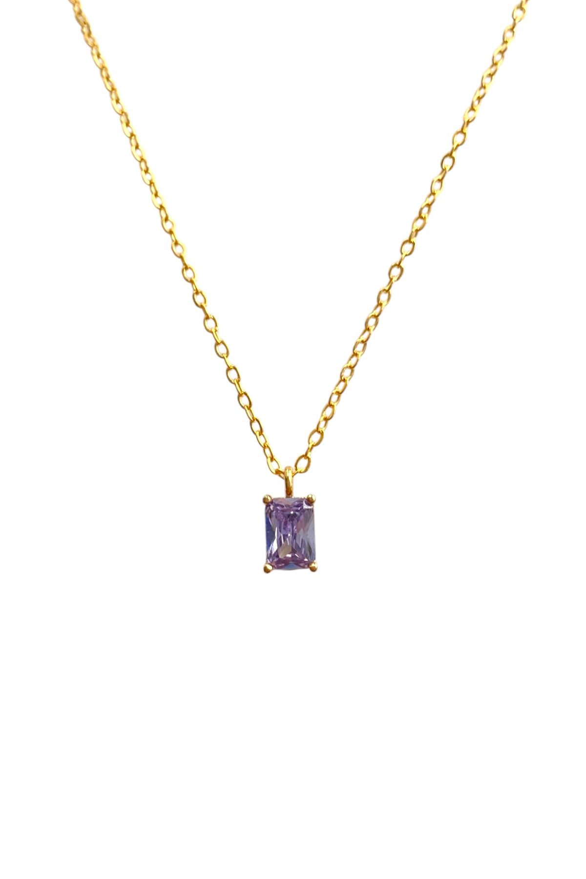 Bonnjerra Jewellery Altın Kaplama Basic Zincir Haziran Ayı Doğum Taşı Kolye, Alexandrite Kolye