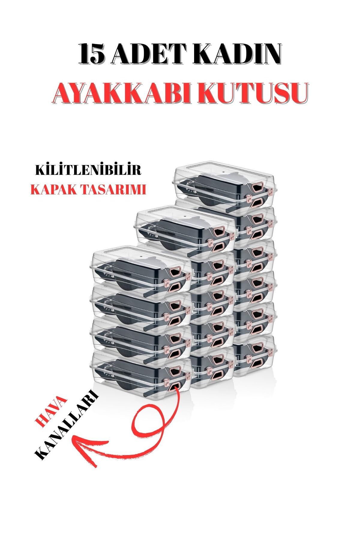 ALP HOME 15 li Kadın Ayakkabı Saklama Kutusu – Şeffaf ve Düzenleyici Set
