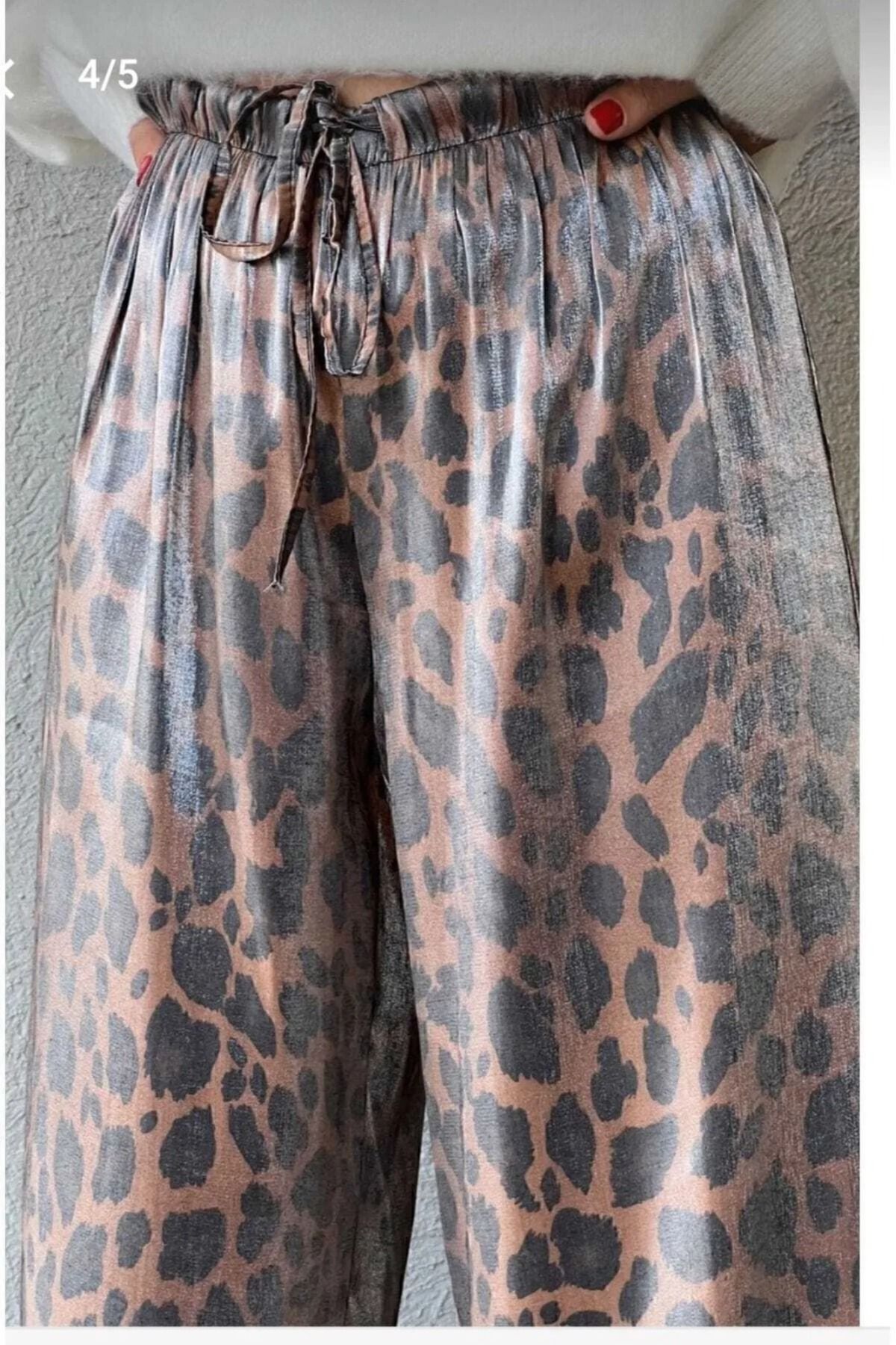 Butik SATEN LEOPAR PANTOLON